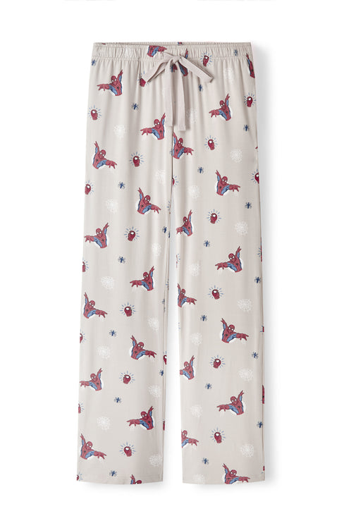 Oat Women's lounge pant with Spider-Man print on a white background