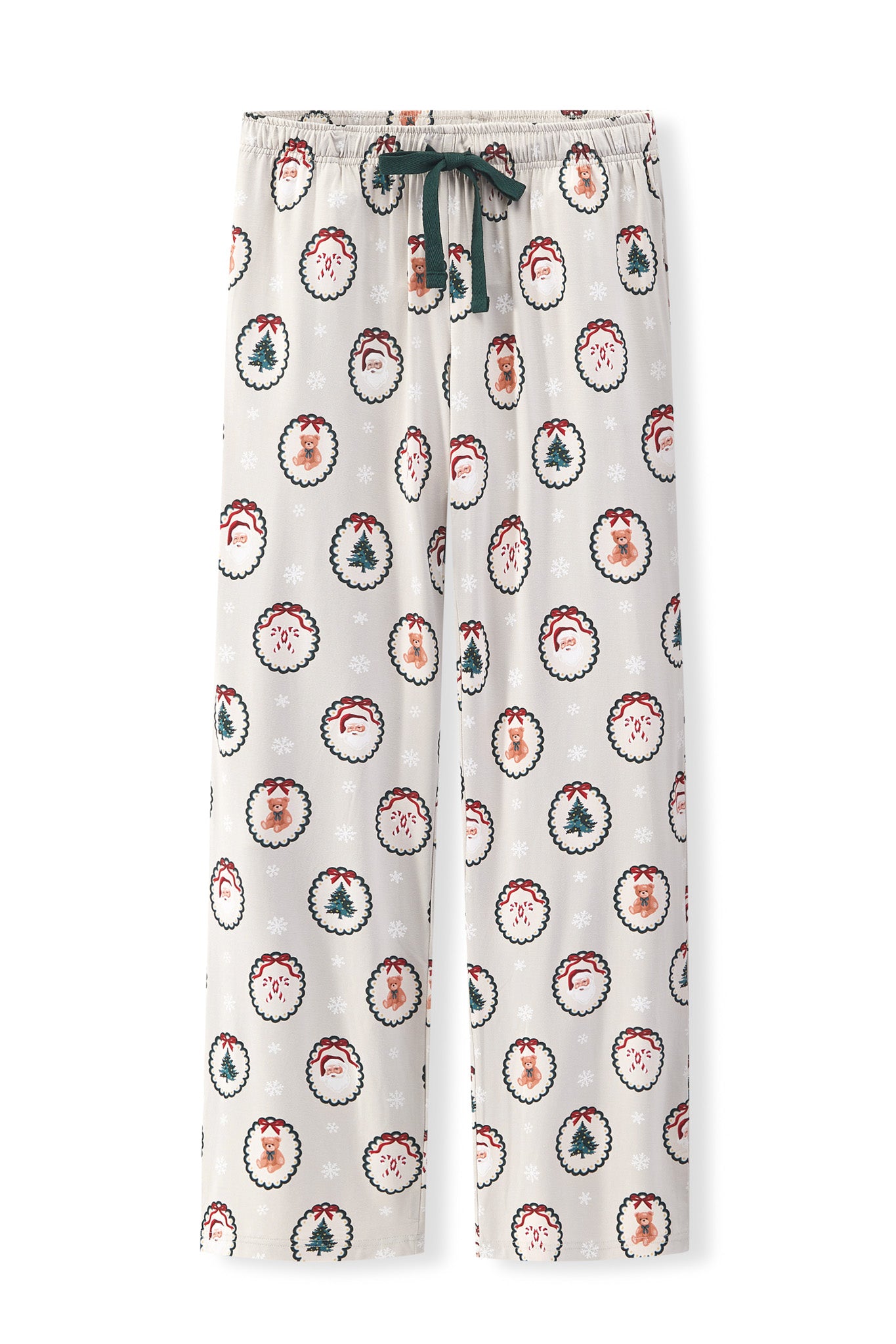 Women's Lounge Pants in Holiday Medallion print on a white background