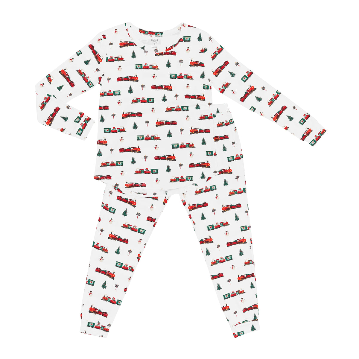 Women's Jogger Pajama Set in Holiday Train