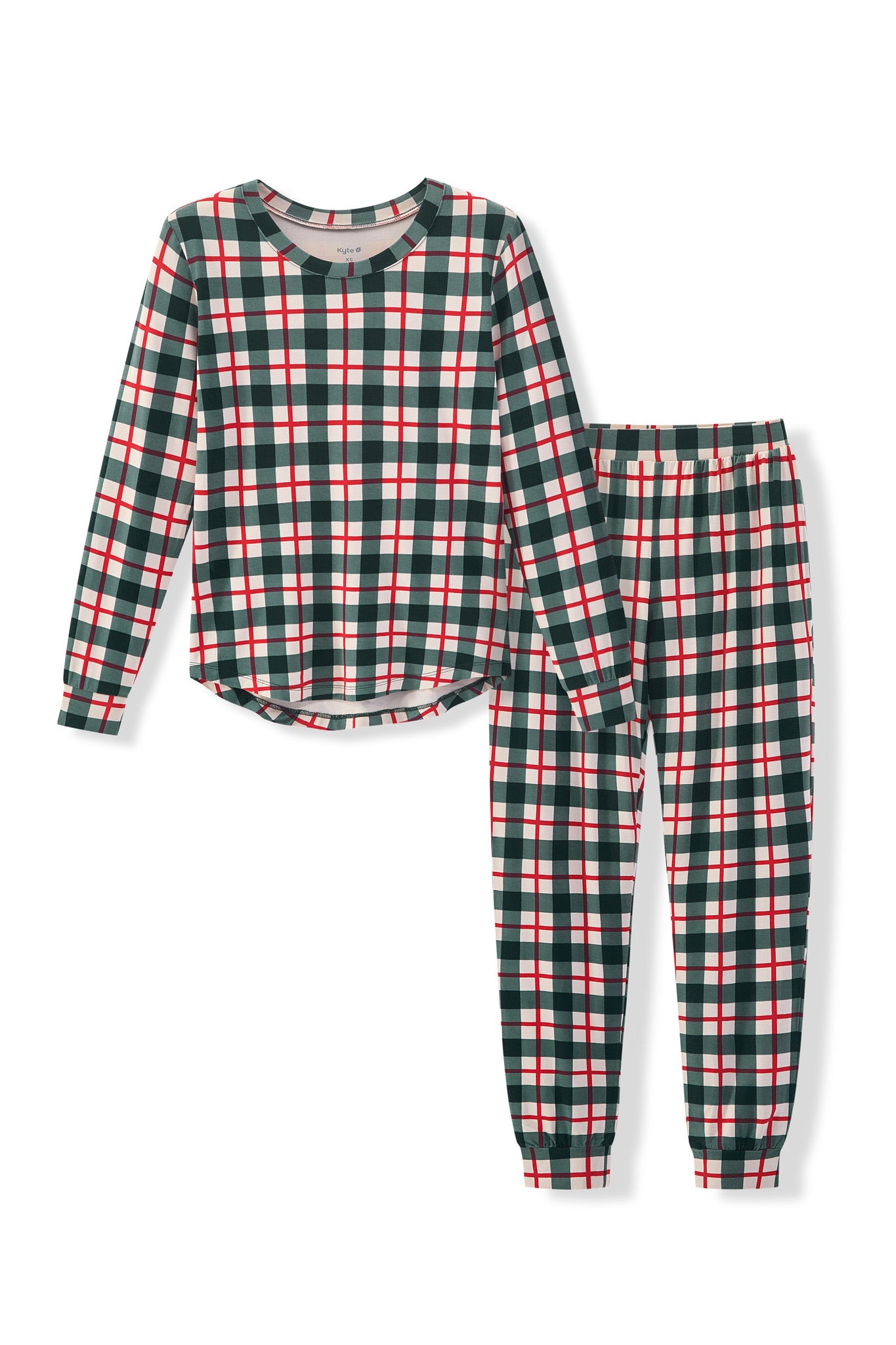 Women's Jogger Pajama Set in Holiday Plaid
