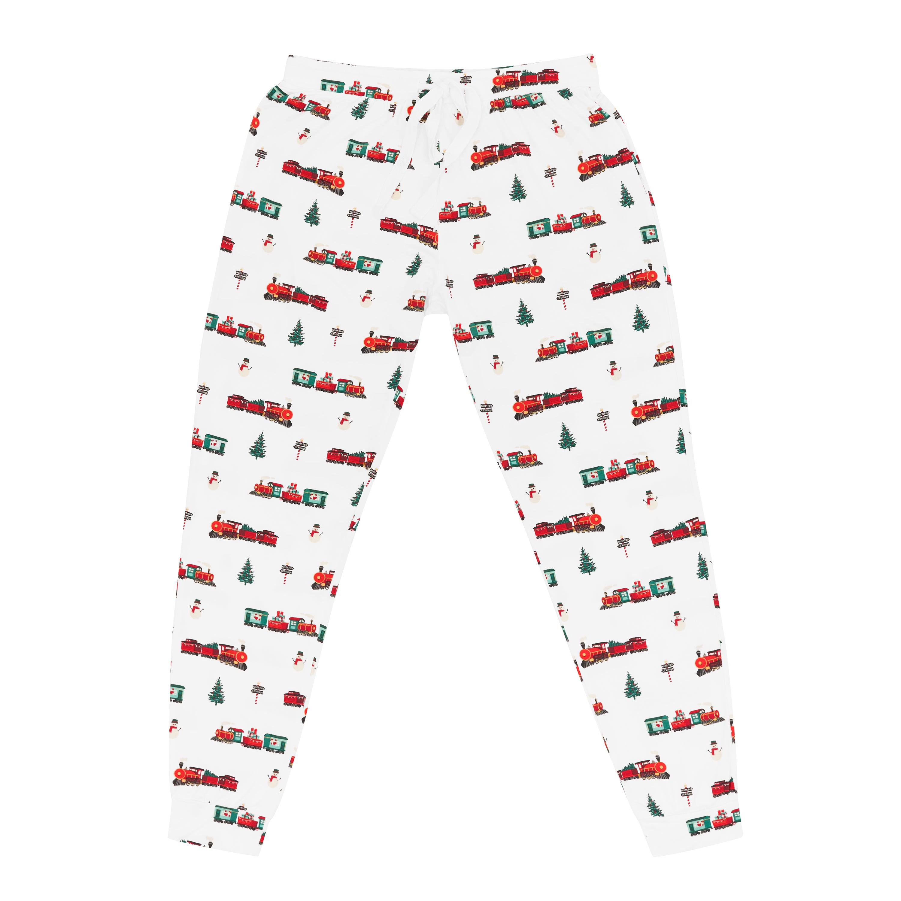 Women's Jogger Pants in Holiday Train