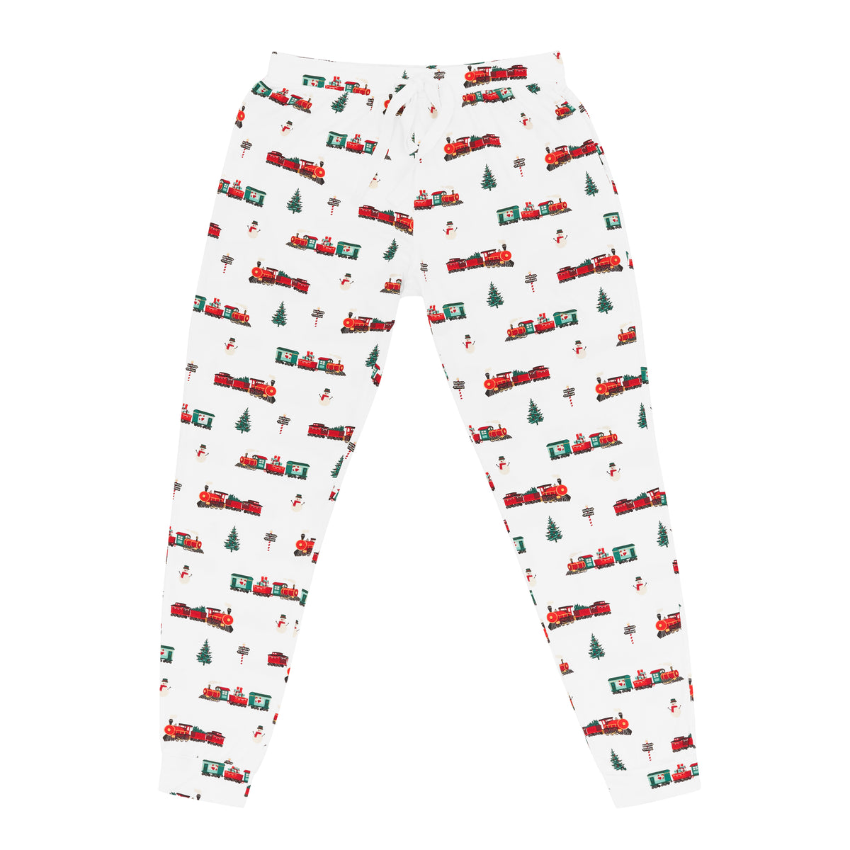 Women's Jogger Pants in Holiday Train