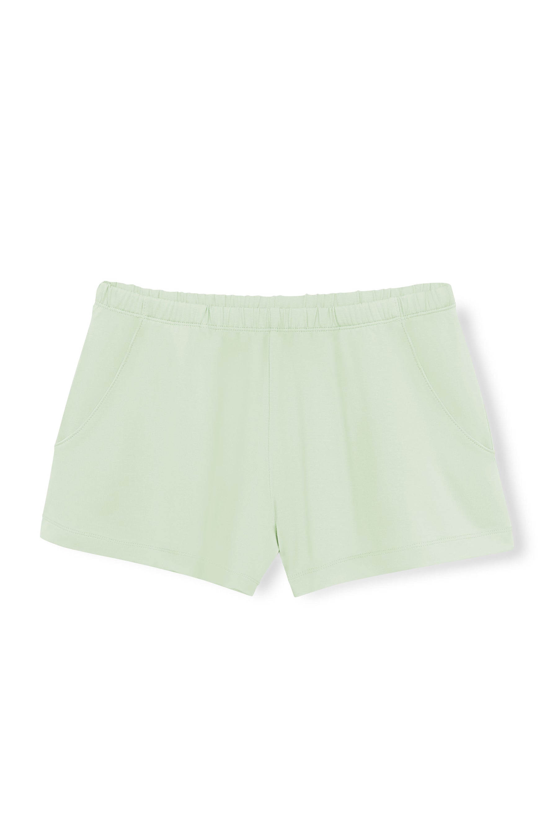 Product photo of the Women's Lounge Shorts in Basil on a white background