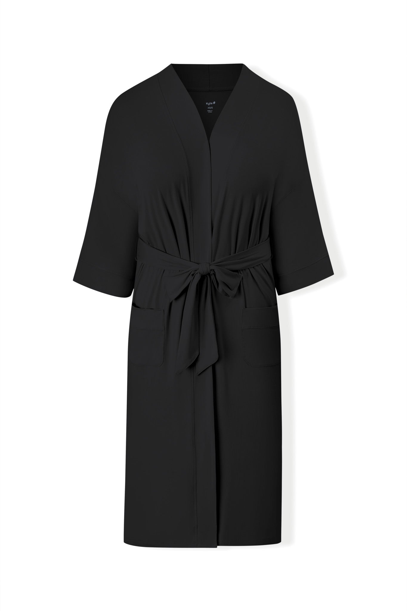 Women's Kimono Robe in Midnight color on a white background