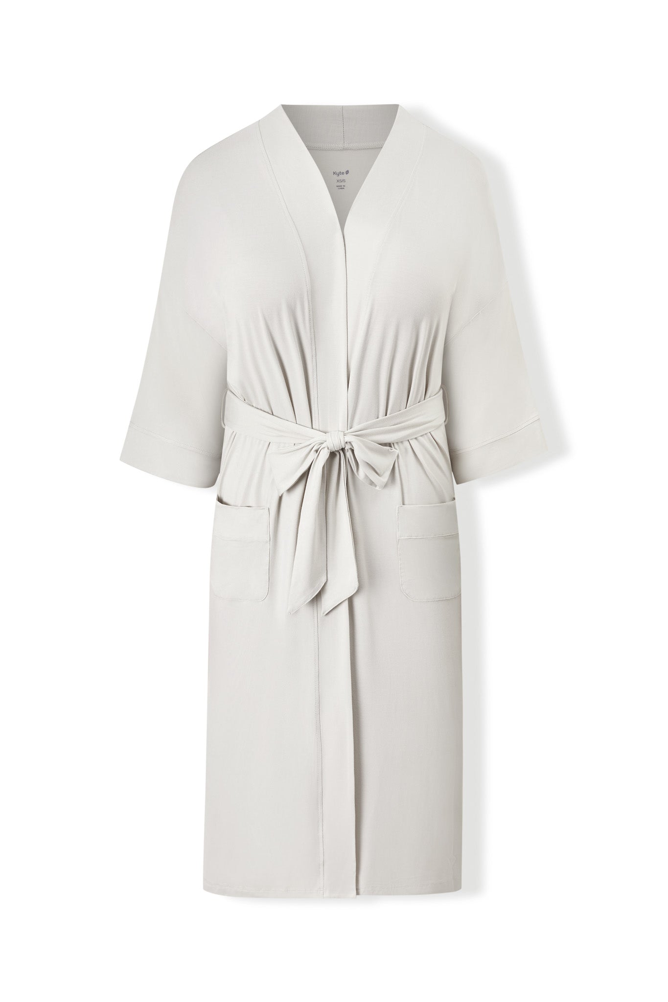 Women's Kimono Robe in Oat color on a white background