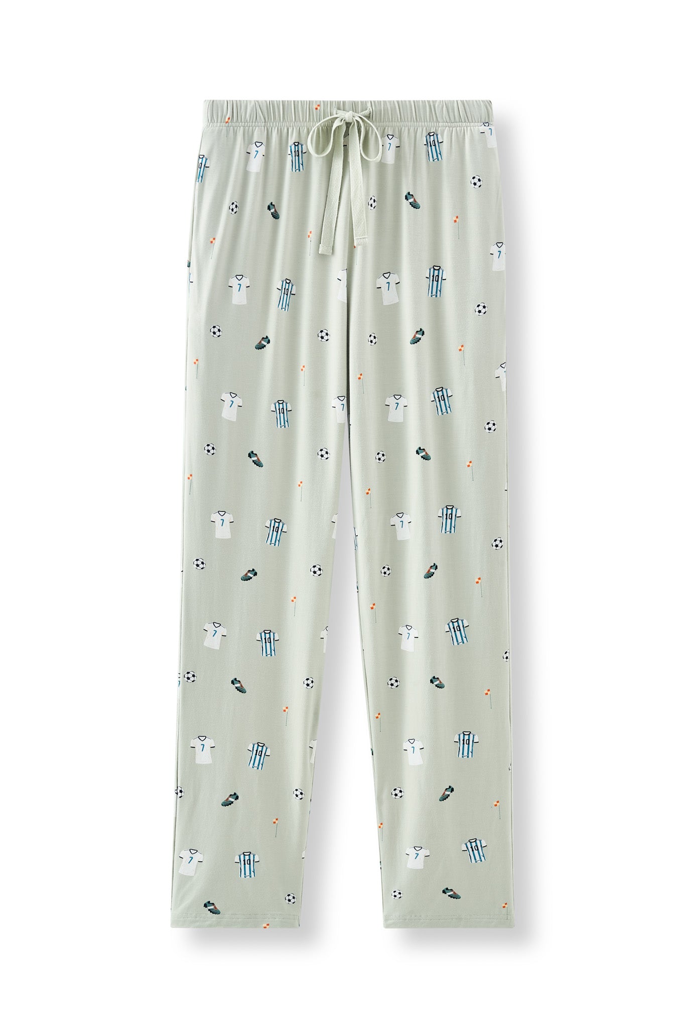 Men's Lounge Pants in Soccer print on white background
