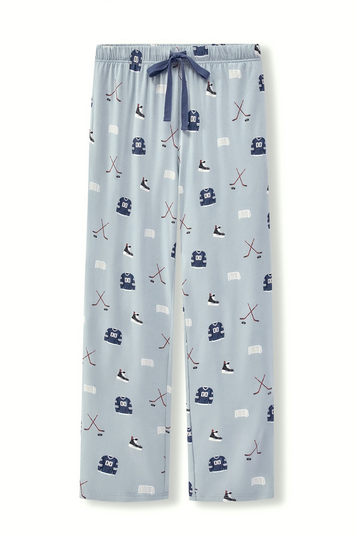 Men's Lounge Pants in Vintage Hockey print on a white background