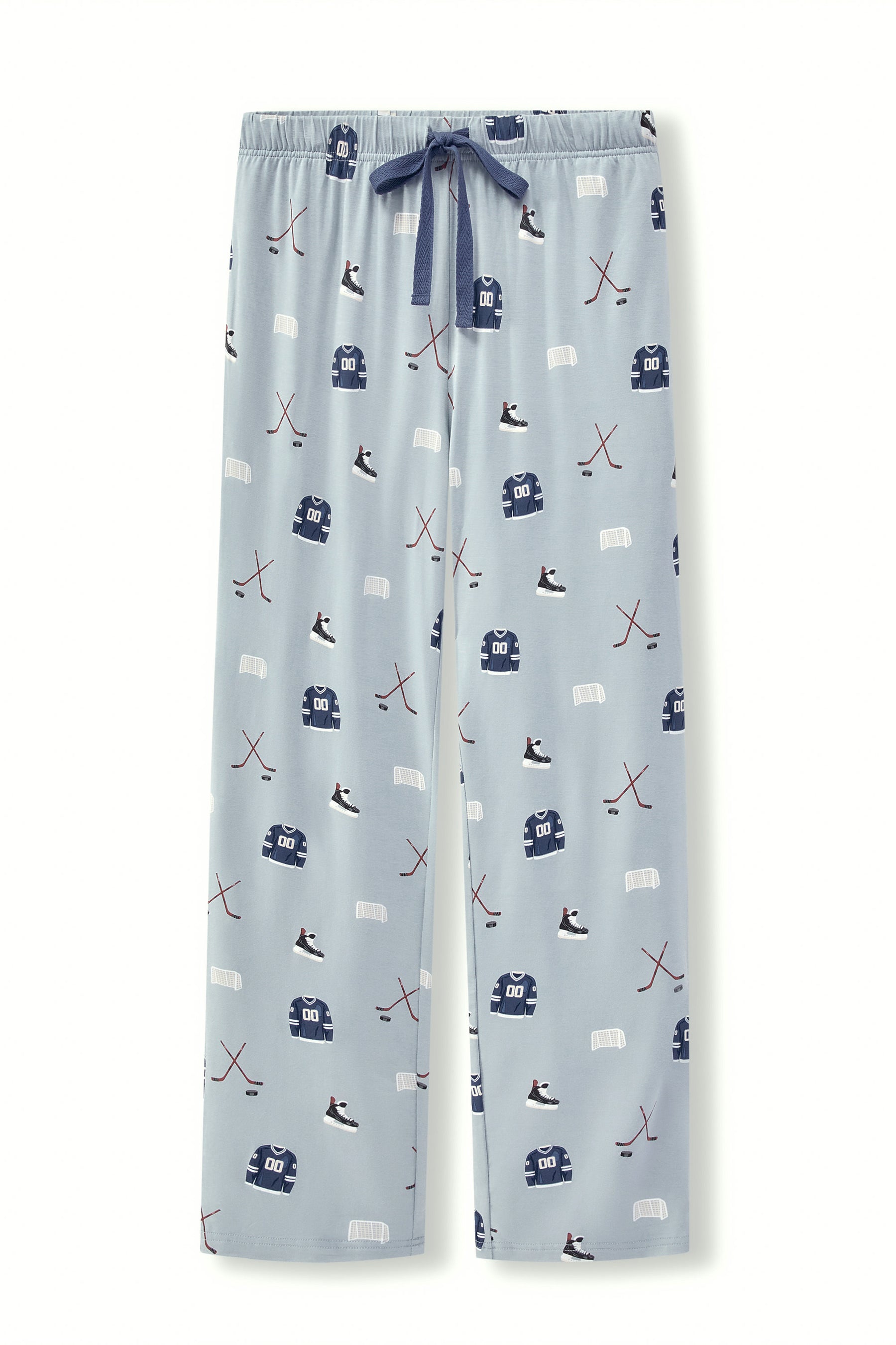 Men's Lounge Pants in Vintage Hockey print on a white background