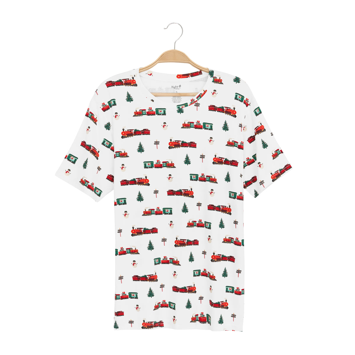 Men's Crew Neck Tee in Holiday Train