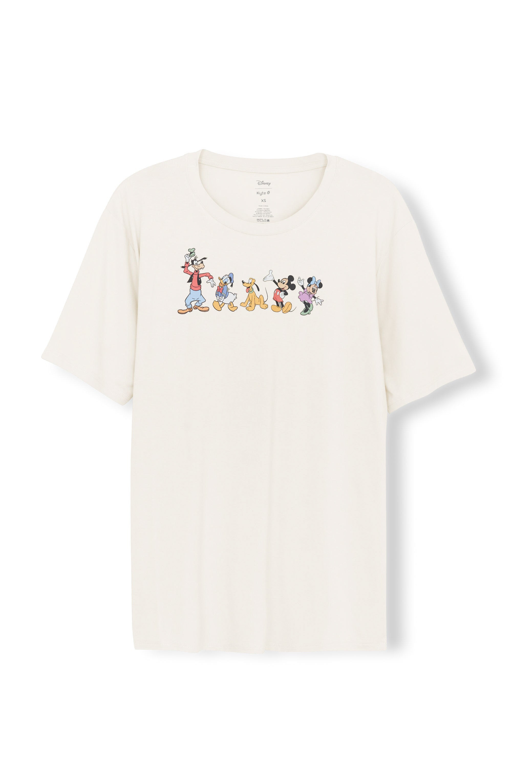 Men's Crew Neck Tee with Mickey and Friends print on Ecru background