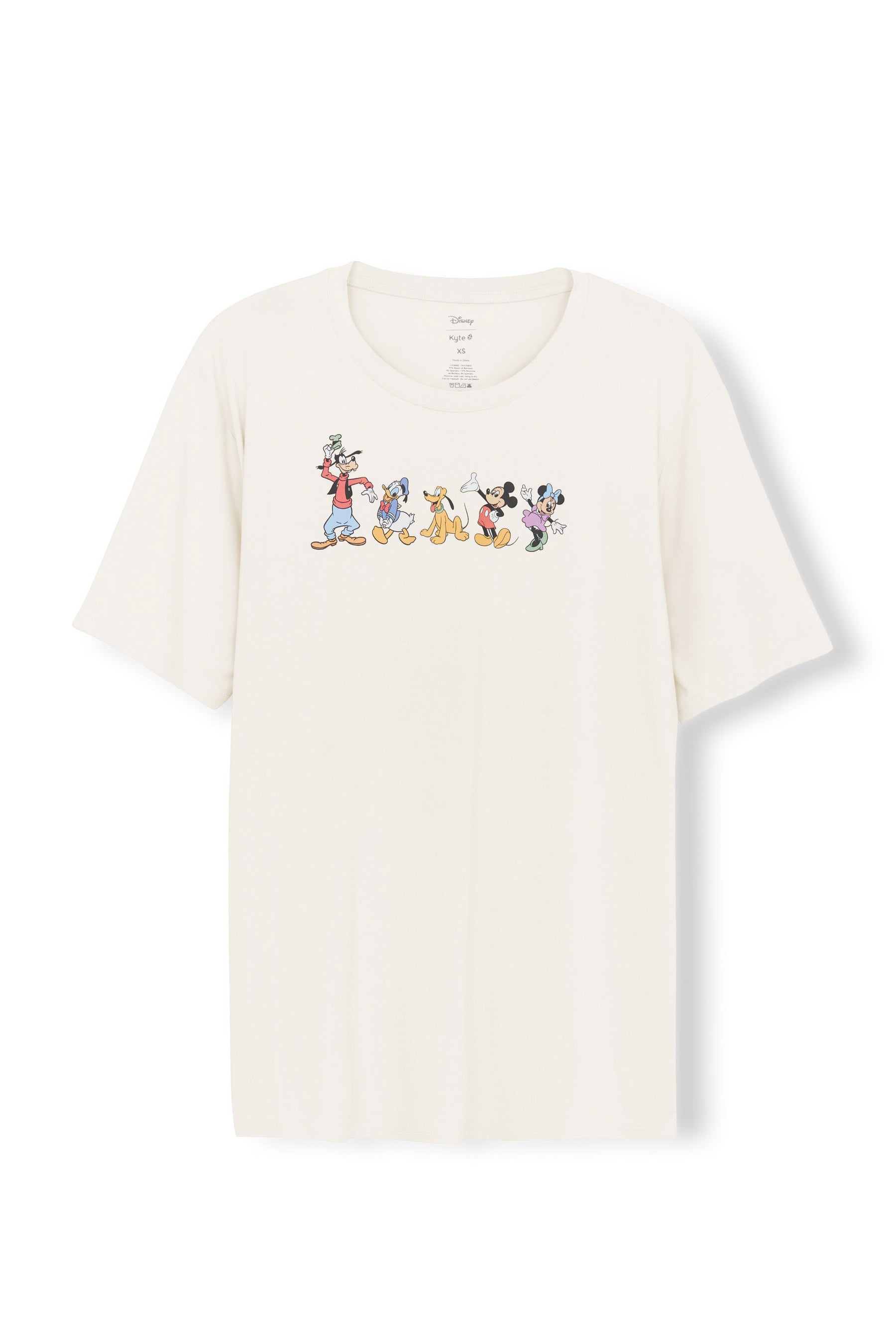 Men's Crew Neck Tee with Mickey and Friends print on Ecru background