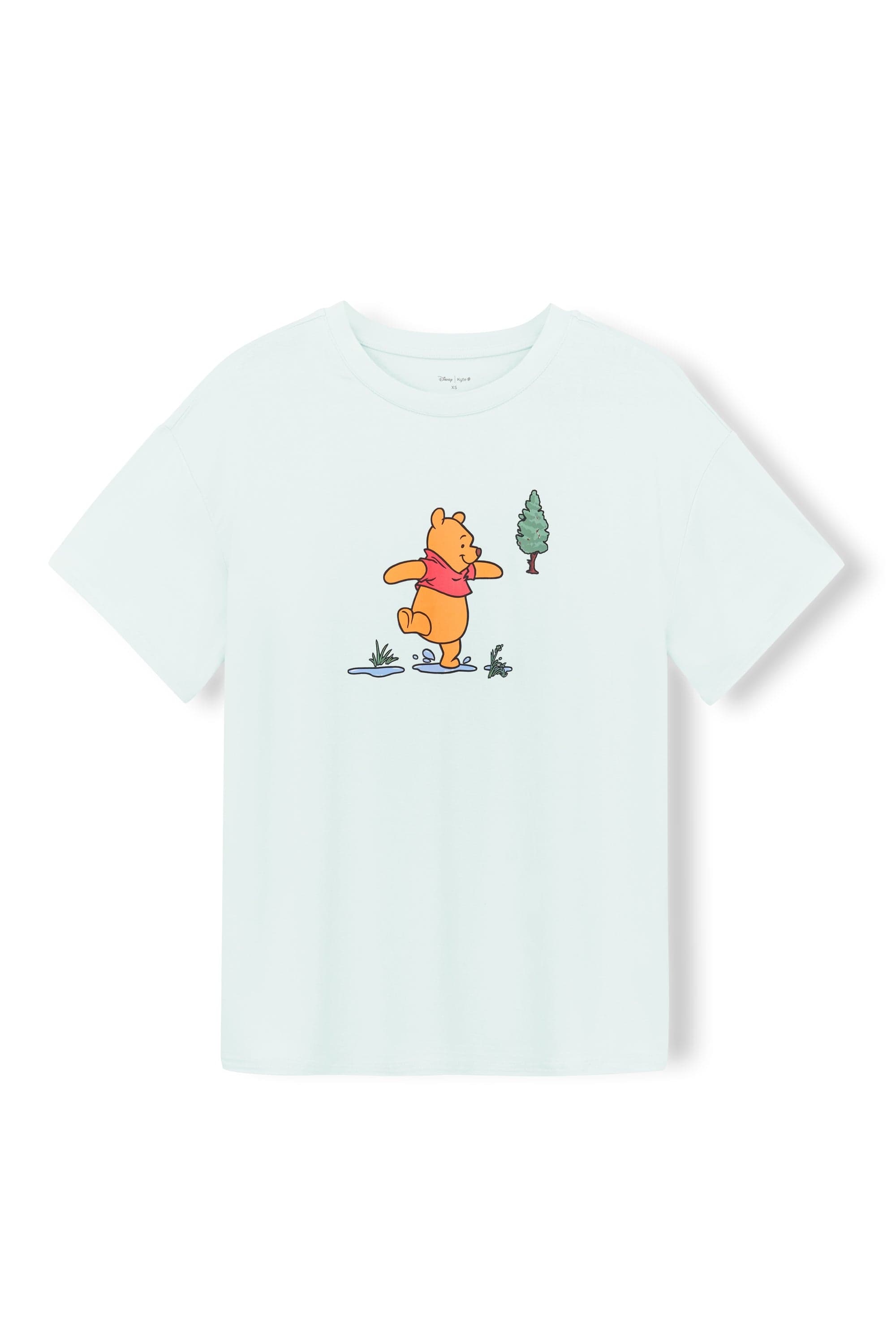 product photo of the Women's Graphic Tee in Winnie the Pooh on Dew on a white surface