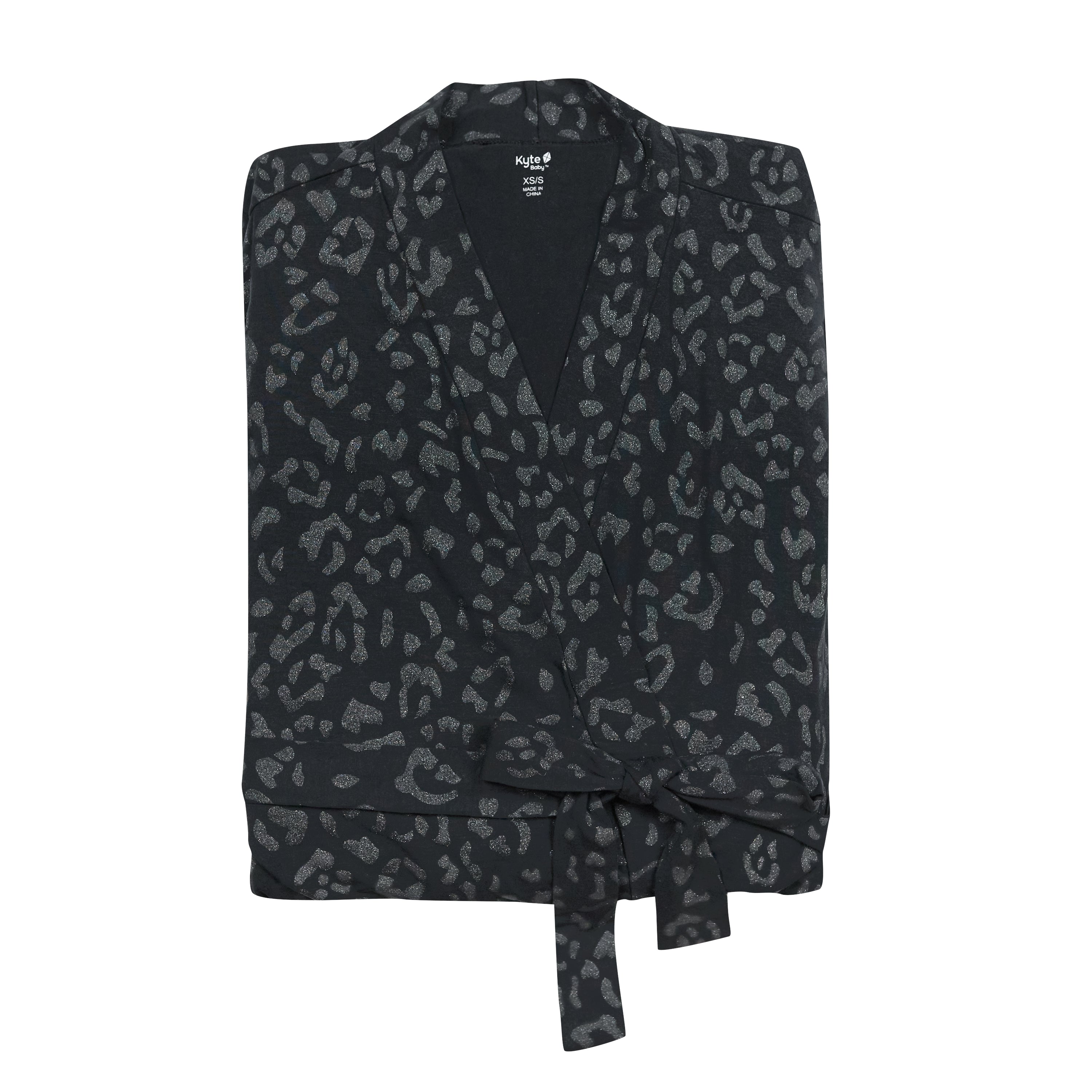 Women's Lounge Robe in Midnight Leopard