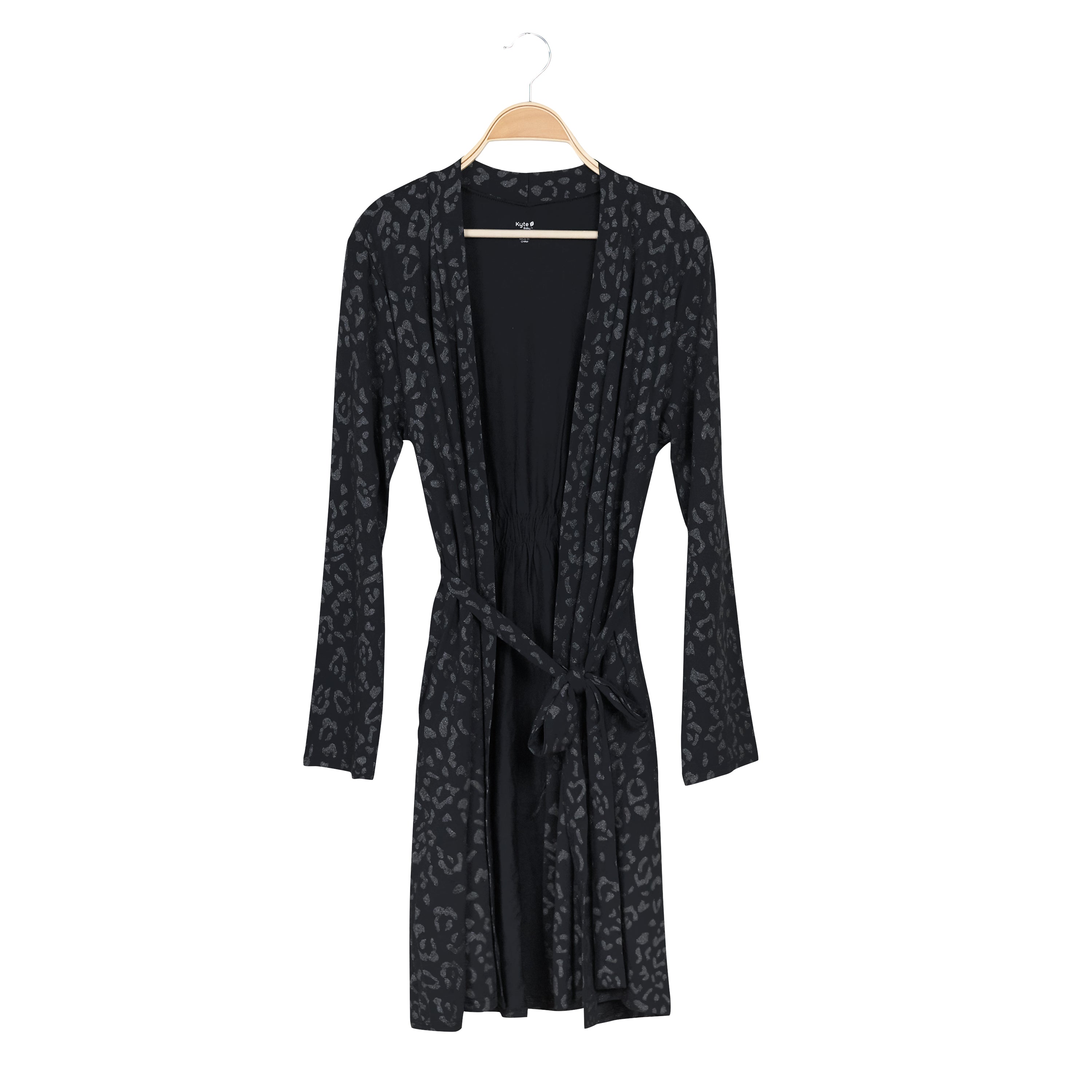 Women's Lounge Robe in Midnight Leopard