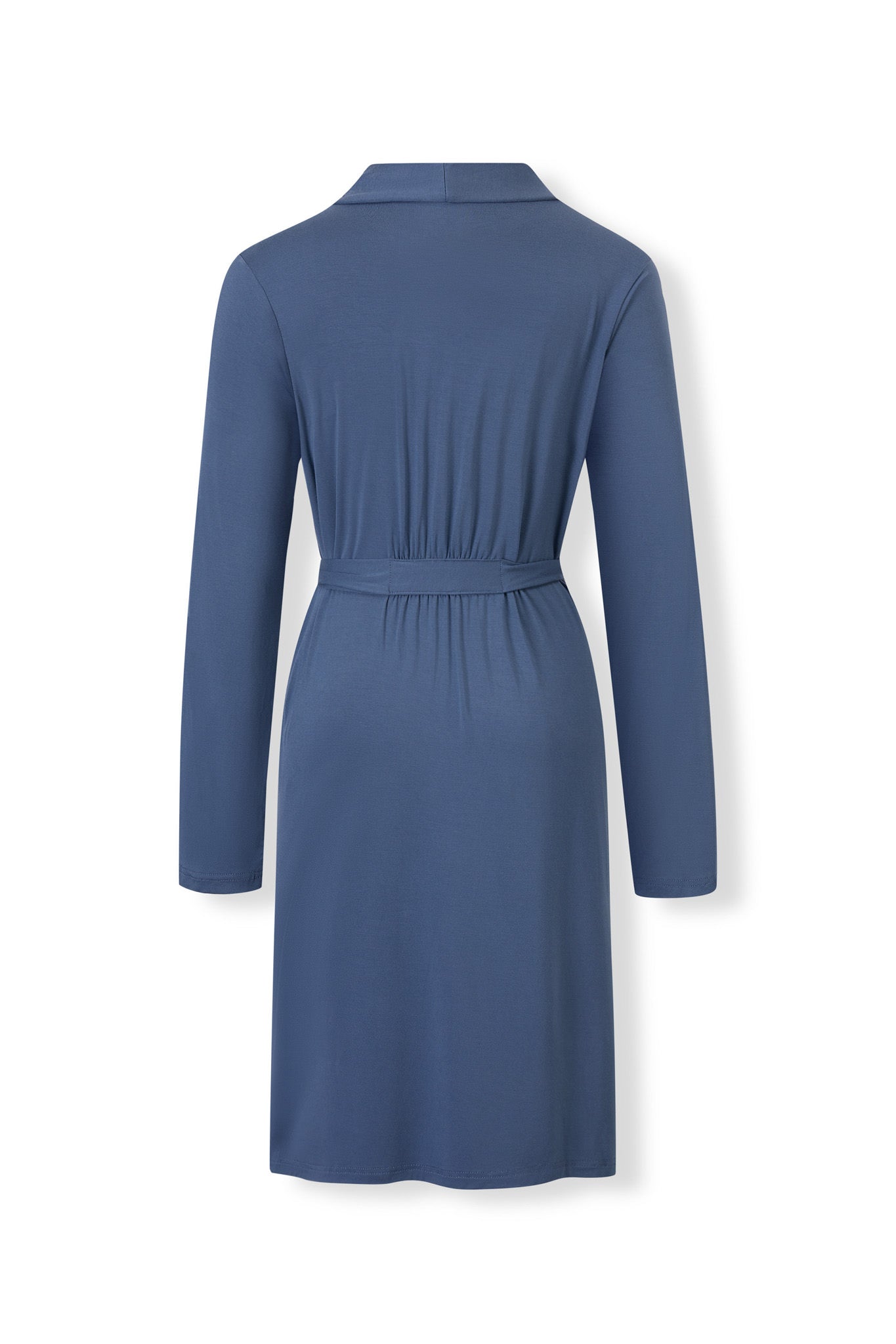 Back view of Women's Lounge Robe in Oxford on a white background