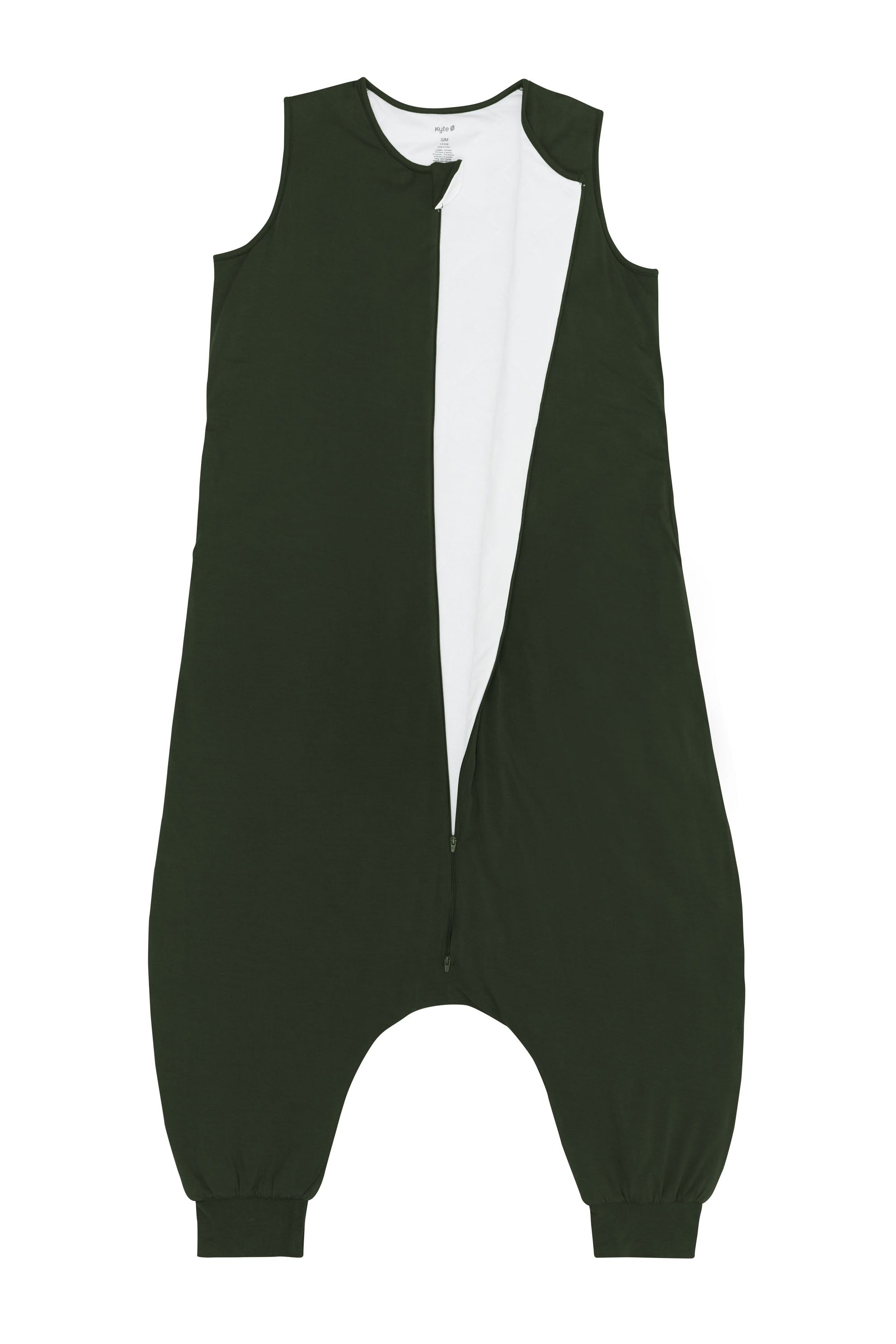 Adult Sleep Bag Walker in Fir shown unzipped