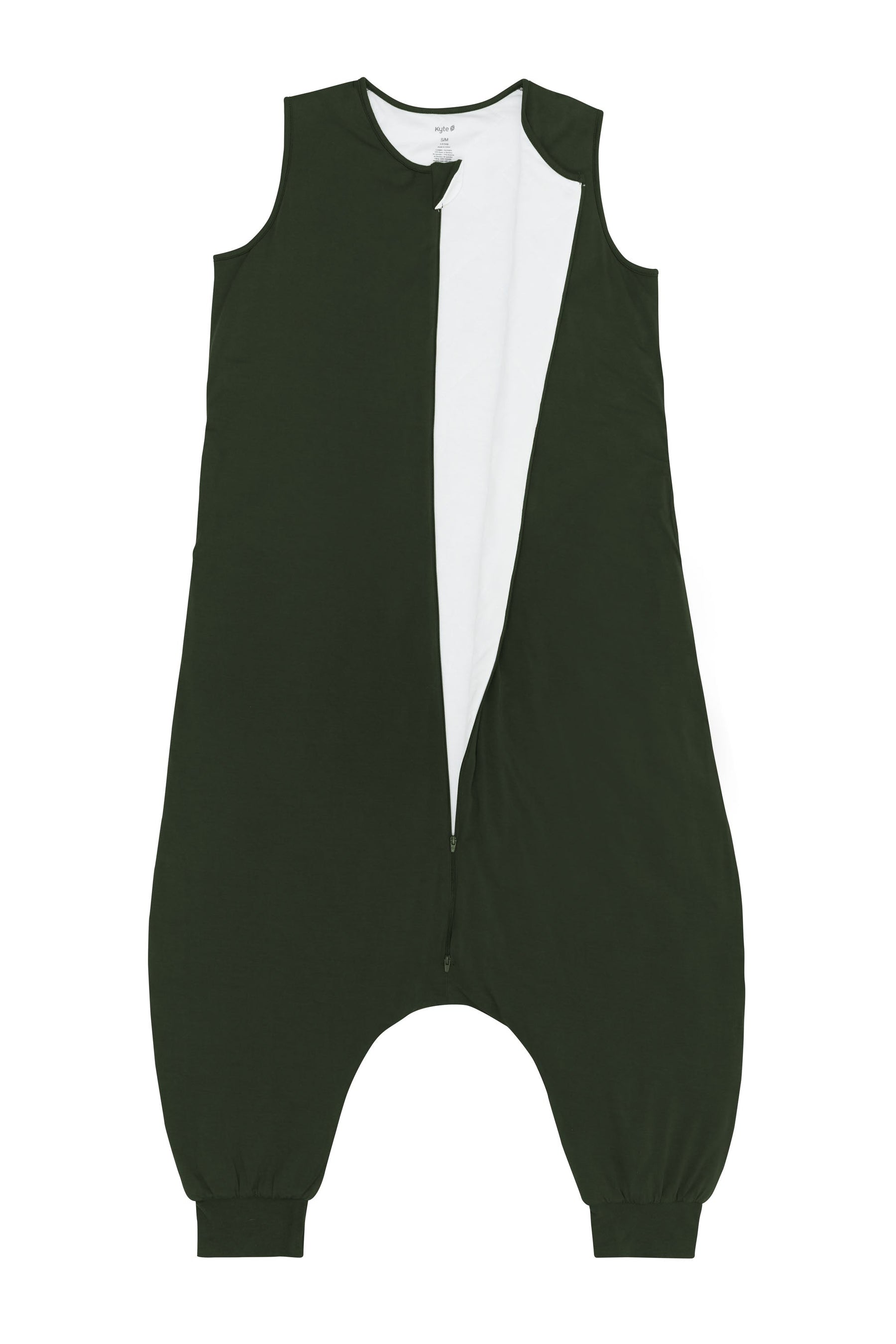 Adult Sleep Bag Walker in Fir shown unzipped