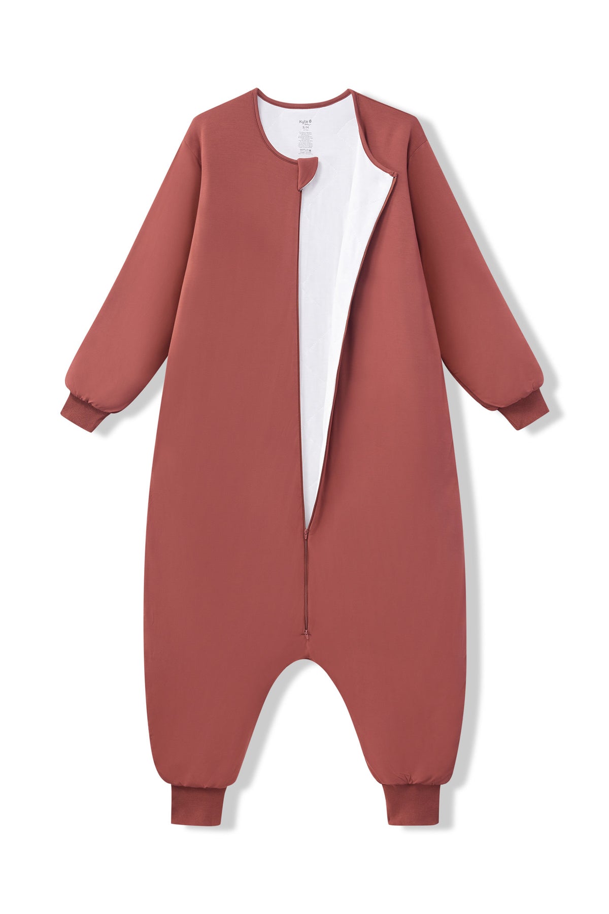 Long Sleeve Adult Sleep Bag Walker in Ember shown unzipped on a white background