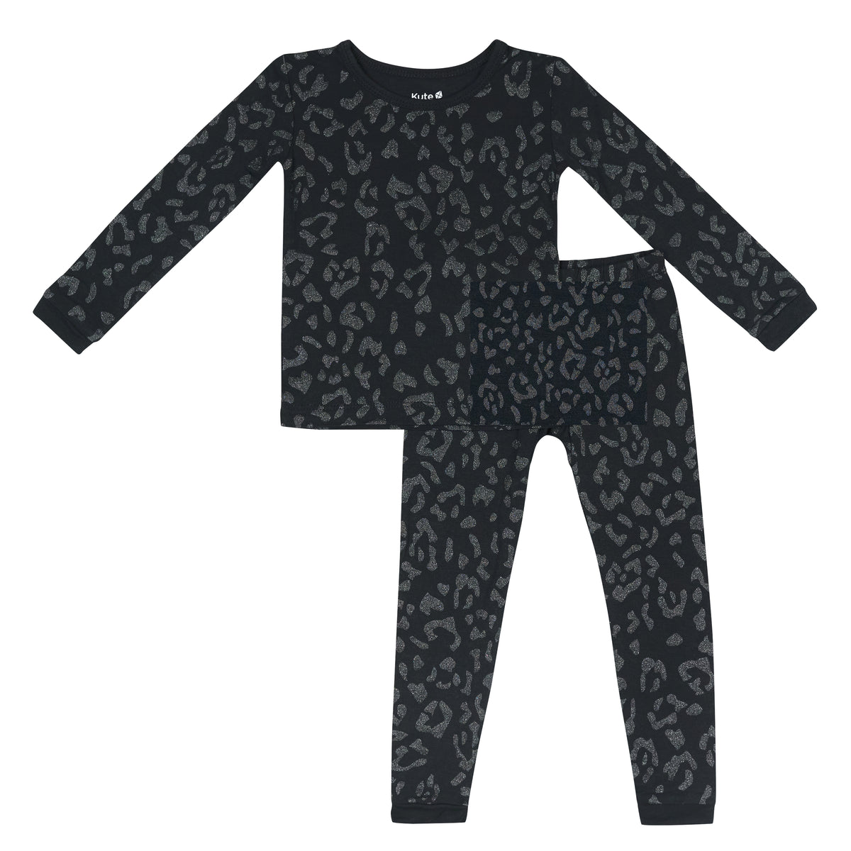 Long Sleeve Pajamas in Midnight Leopard