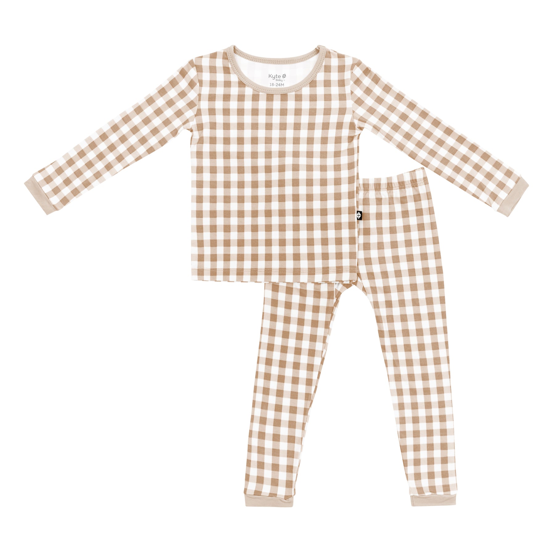 Product photo of the Long Sleeve Pajamas in Gingham Bisque