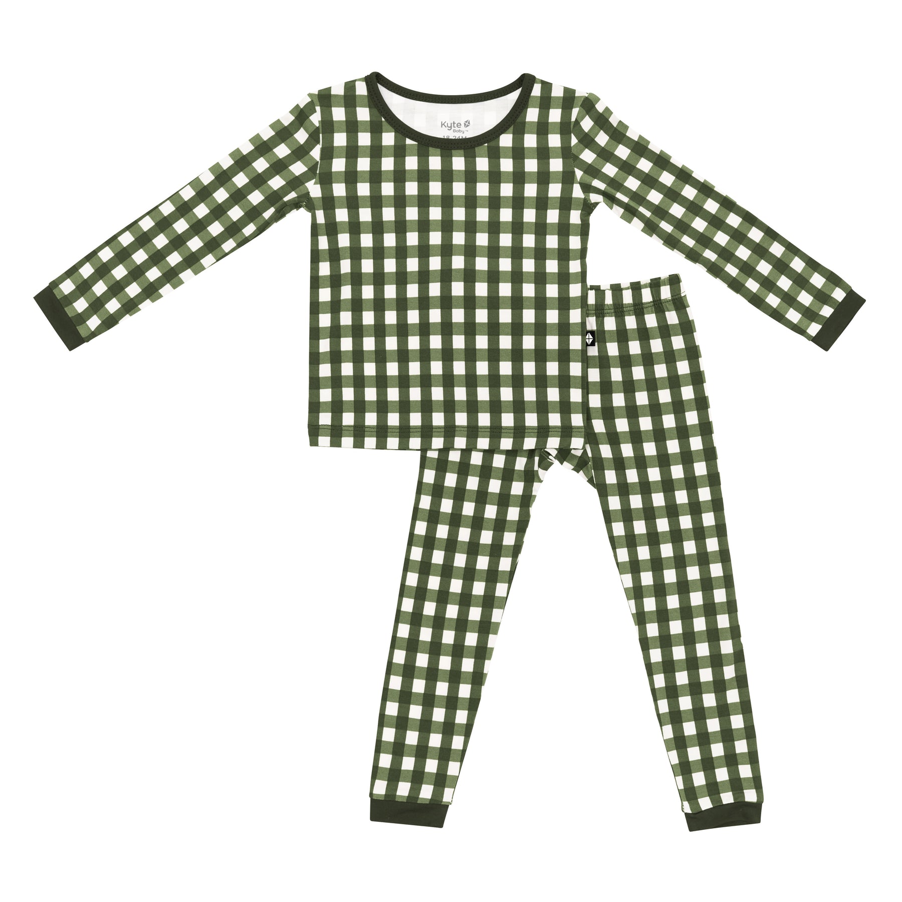 Product photo of the Long Sleeve Pajamas in Gingham Fir