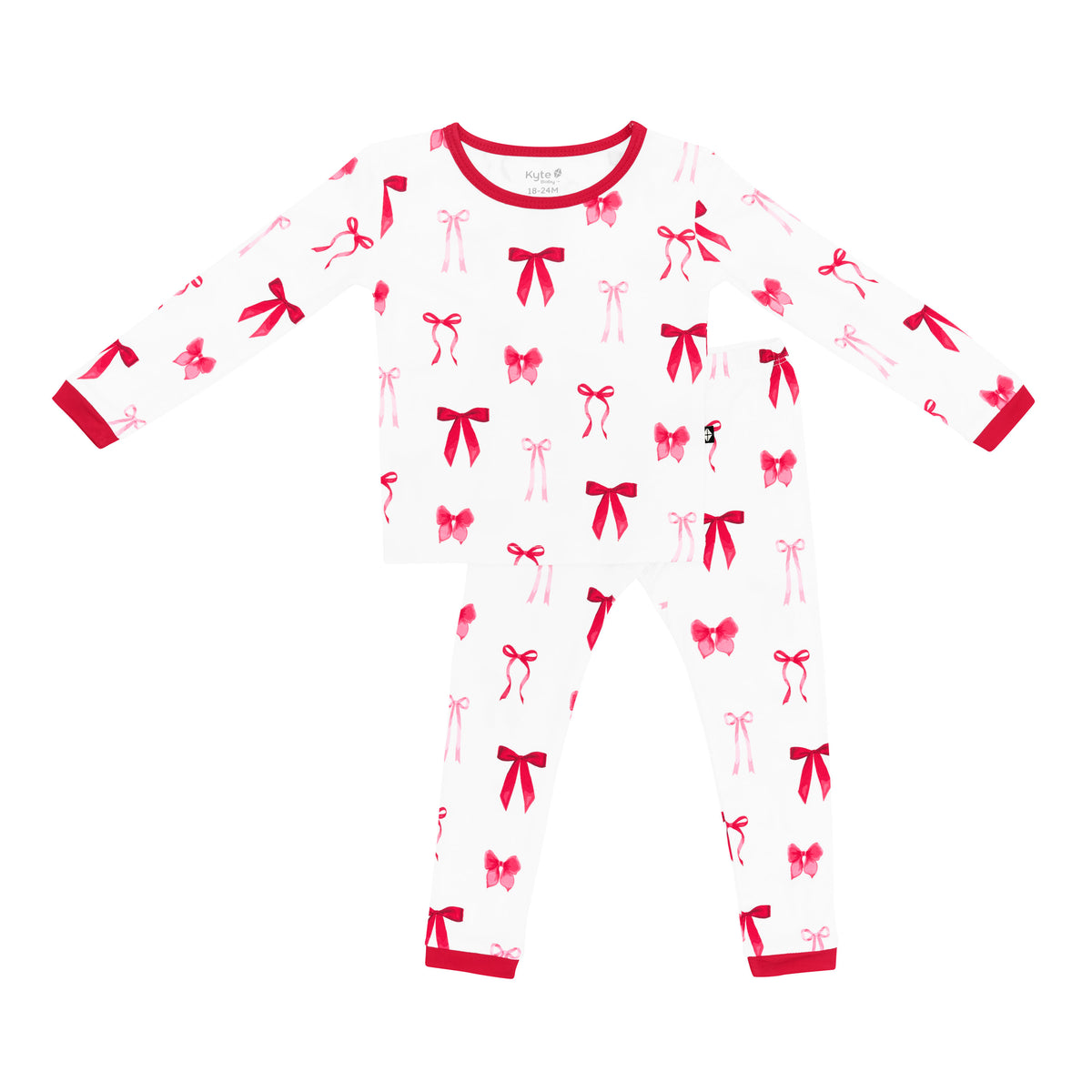 Product photo of the soft and breathable Long Sleeve Pajamas in Small Love Bow
