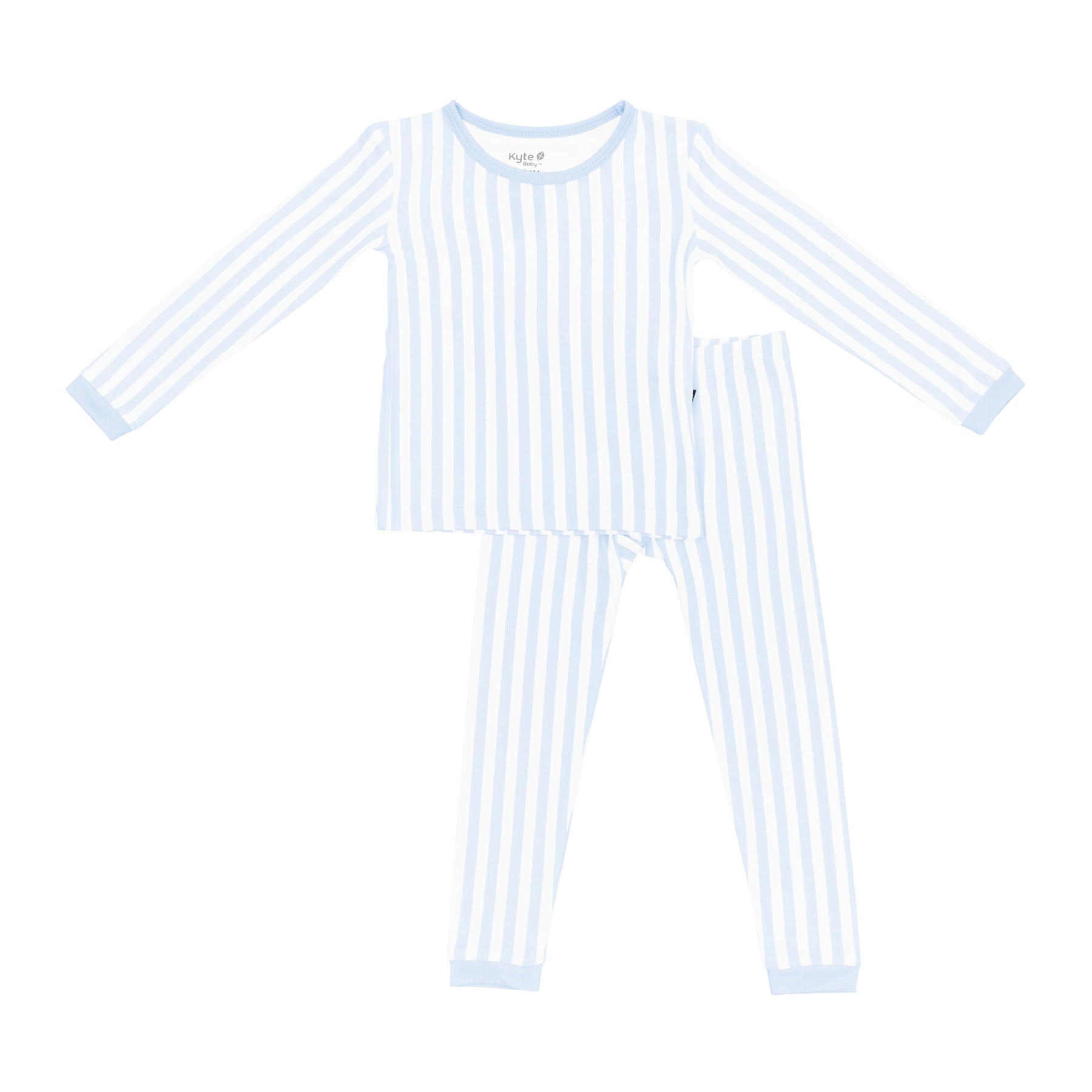 Product photo of Kyte Baby's Long Sleeve Pajamas in Small Mist Stripe