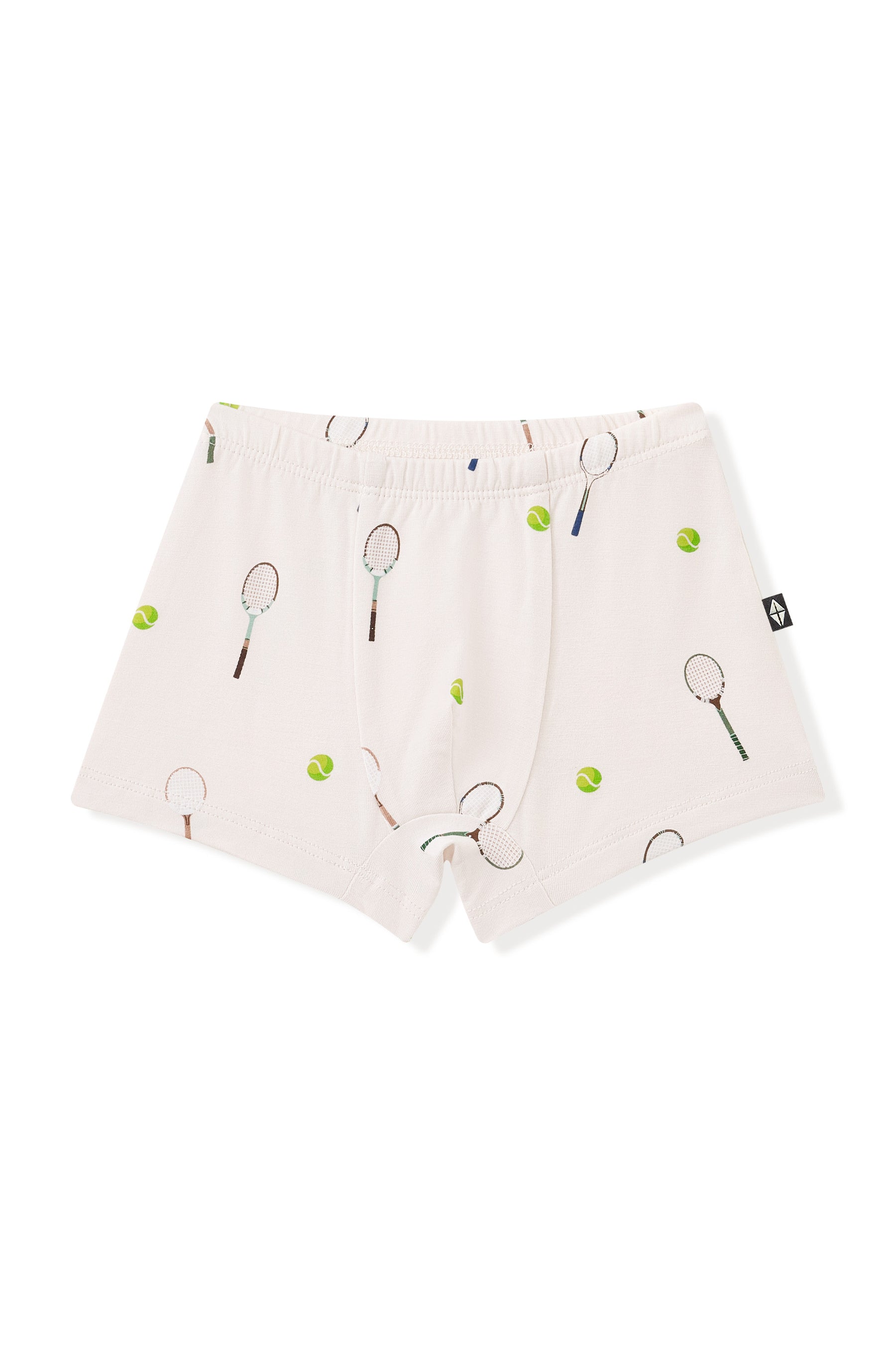 Briefs in Tennis print on a white background