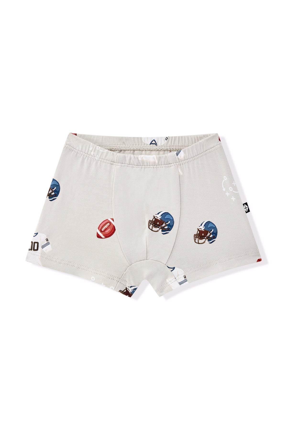 Briefs in Vintage Football print on a white background