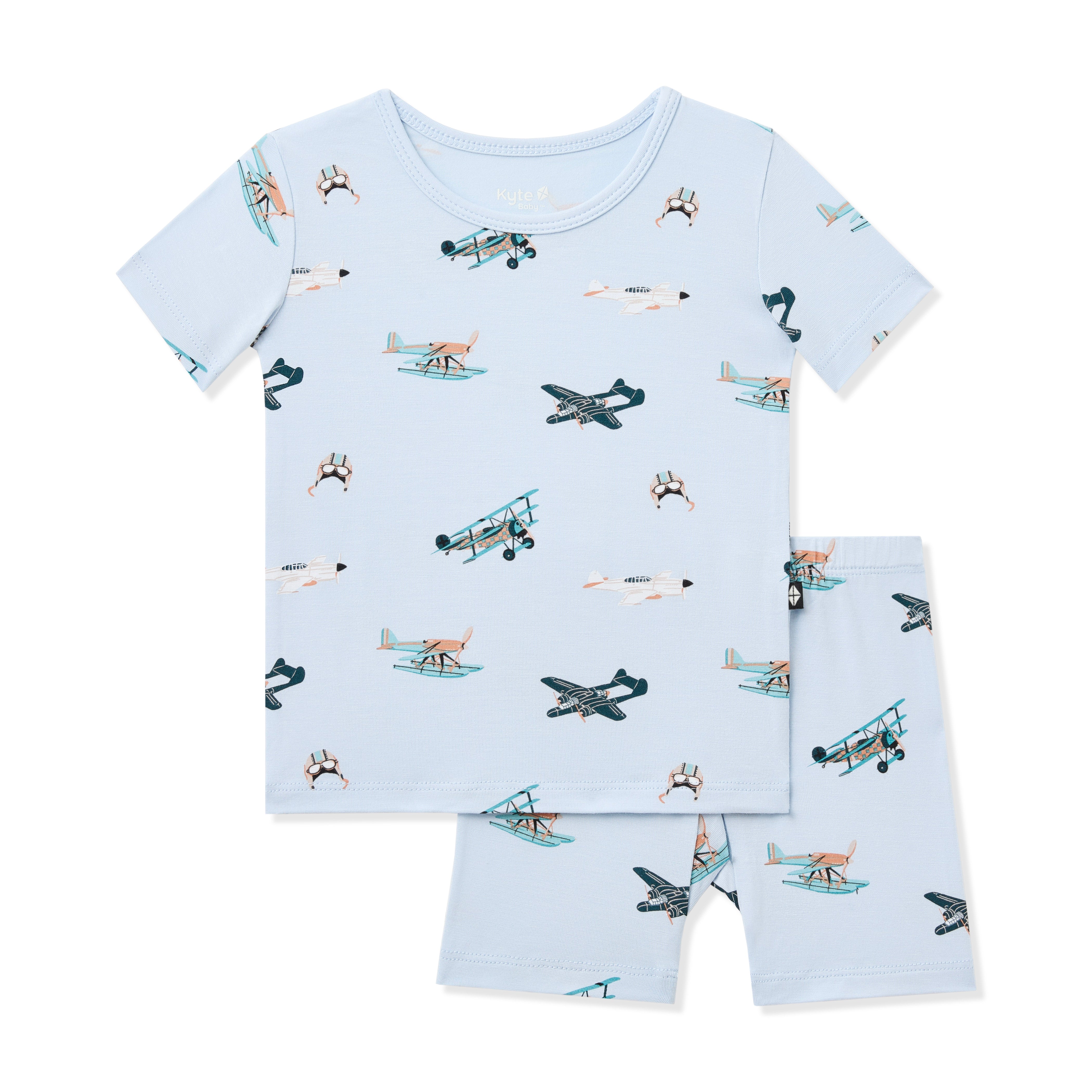 Product photo of the Short Sleeve Pajamas in Take Off on a white background