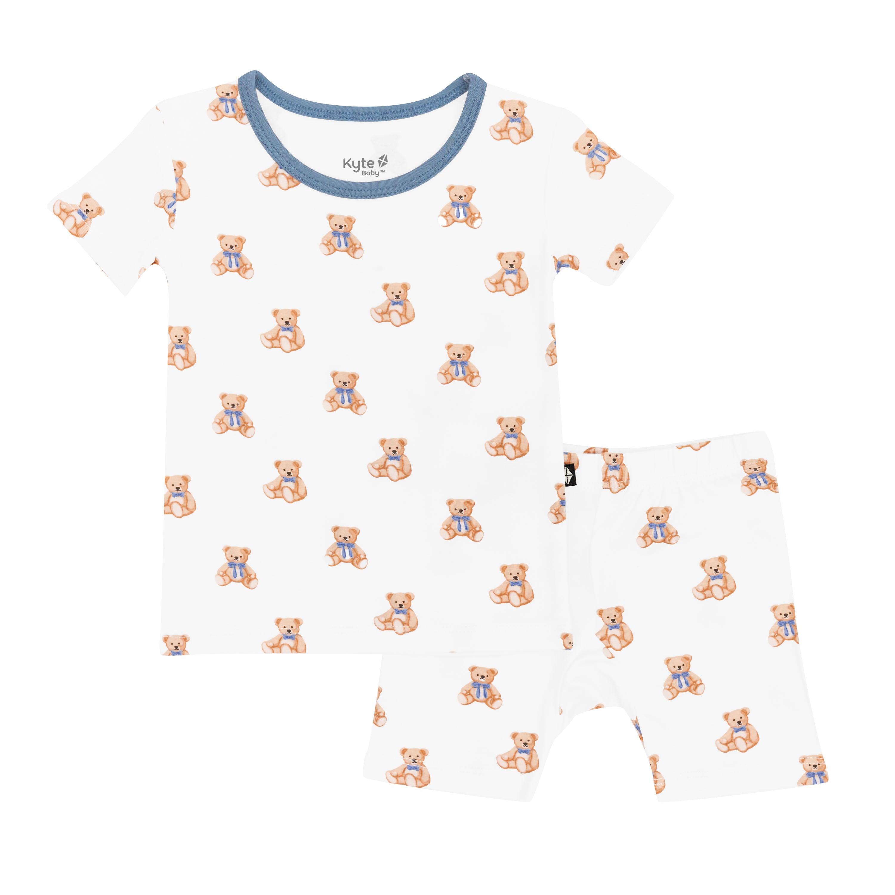 Short Sleeve Kids Teddy Bear Pajamas