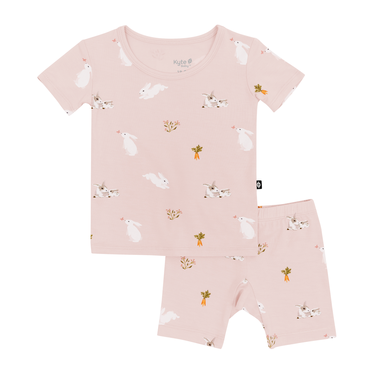 Short Sleeve Pajamas in Blush Rabbit