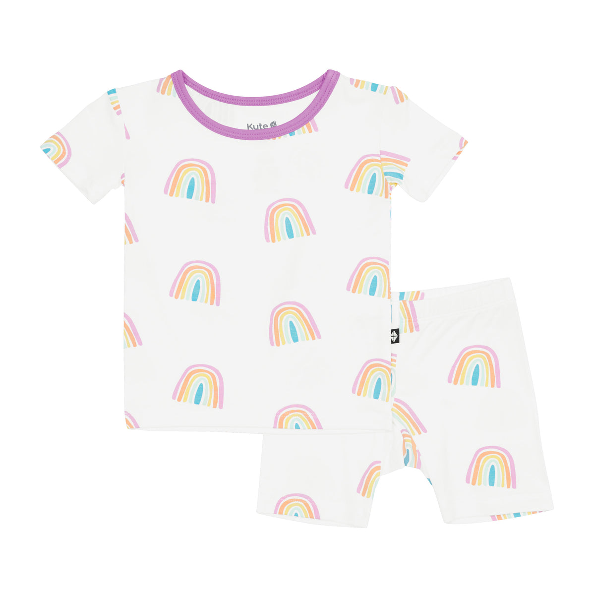 Short Sleeve Pajamas in Poi Rainbow