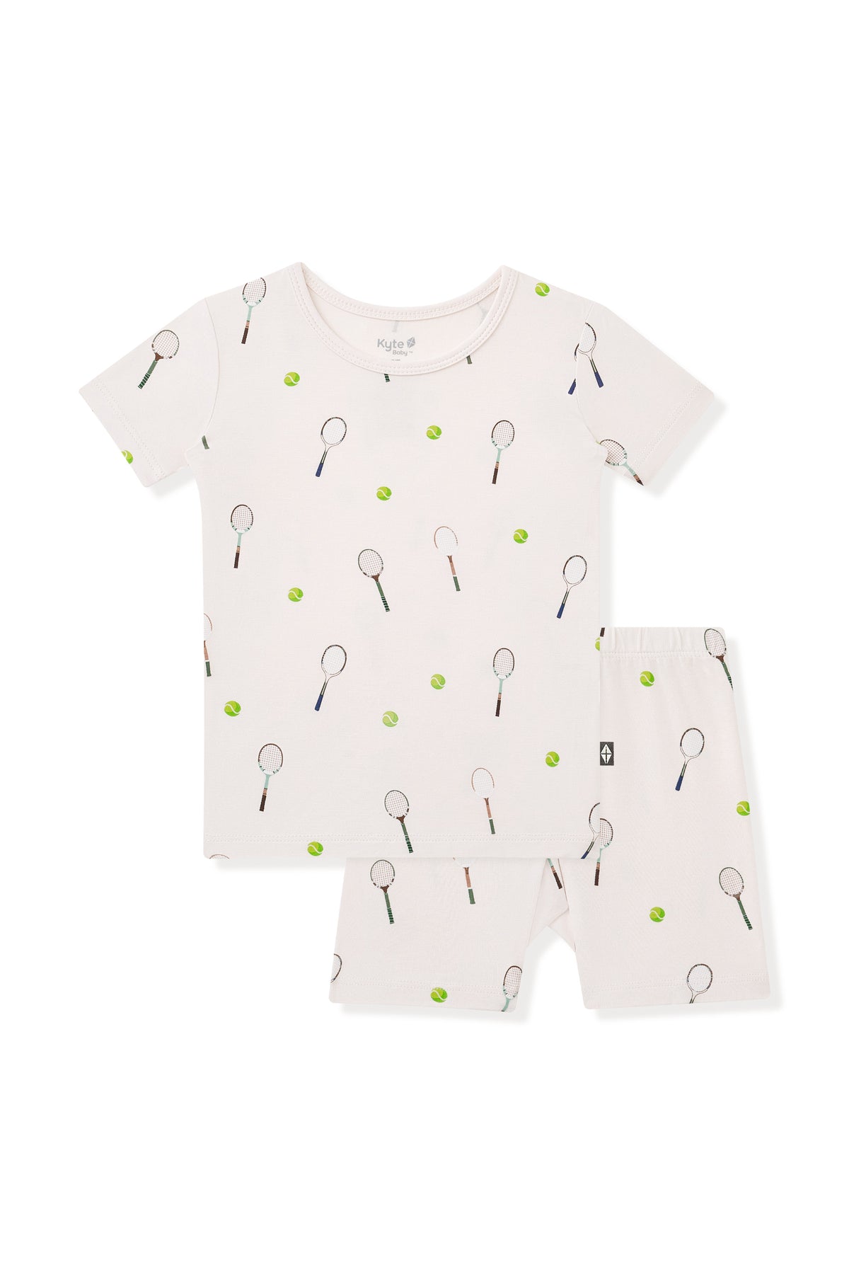 Short Sleeve Pajamas in Tennis print on a white background
