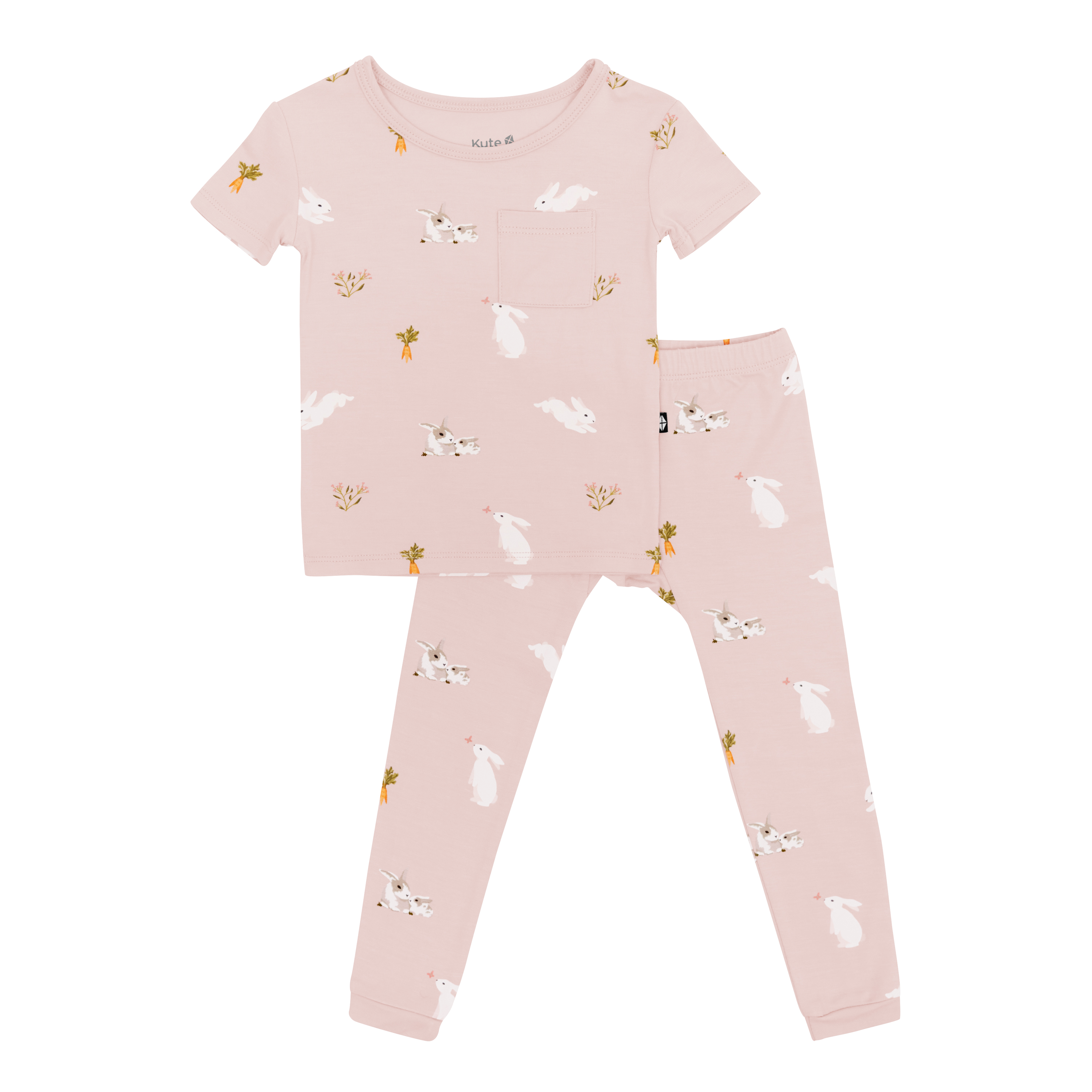 Short Sleeve with Pants Pajamas in Blush Rabbit