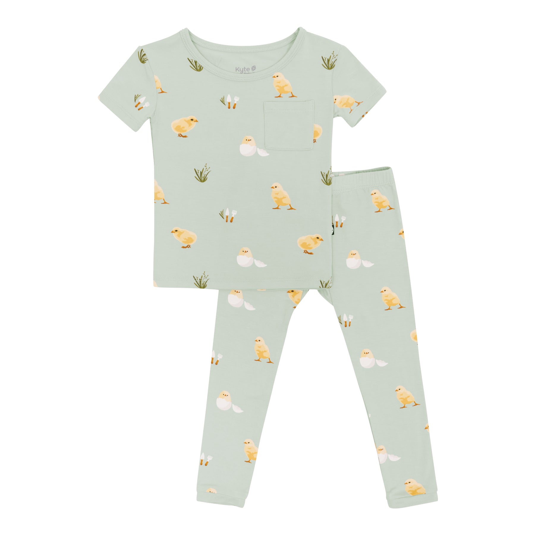 Short Sleeve with Pants Pajamas in Aloe Chick