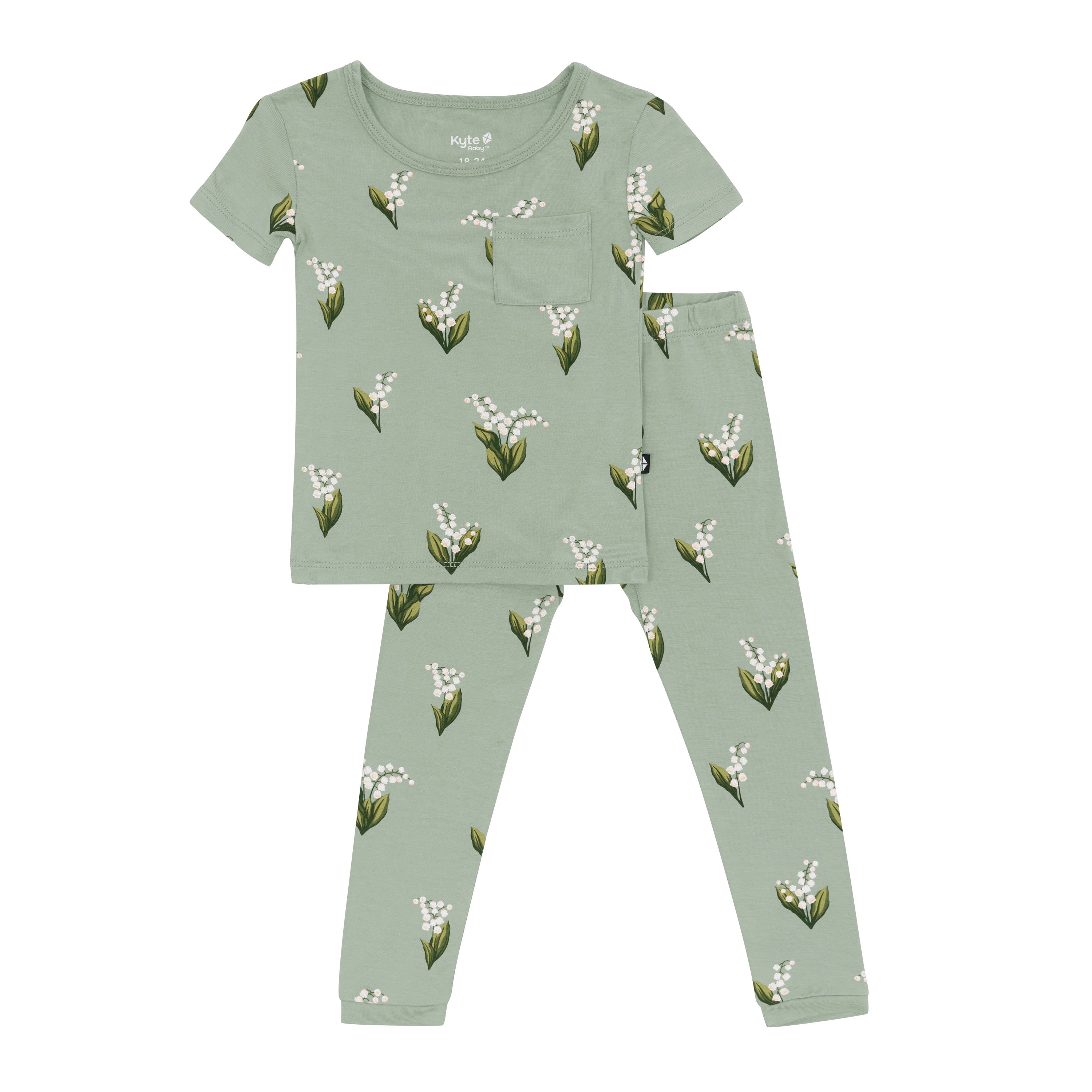 Short Sleeve with Pants Pajamas in Thyme Lily