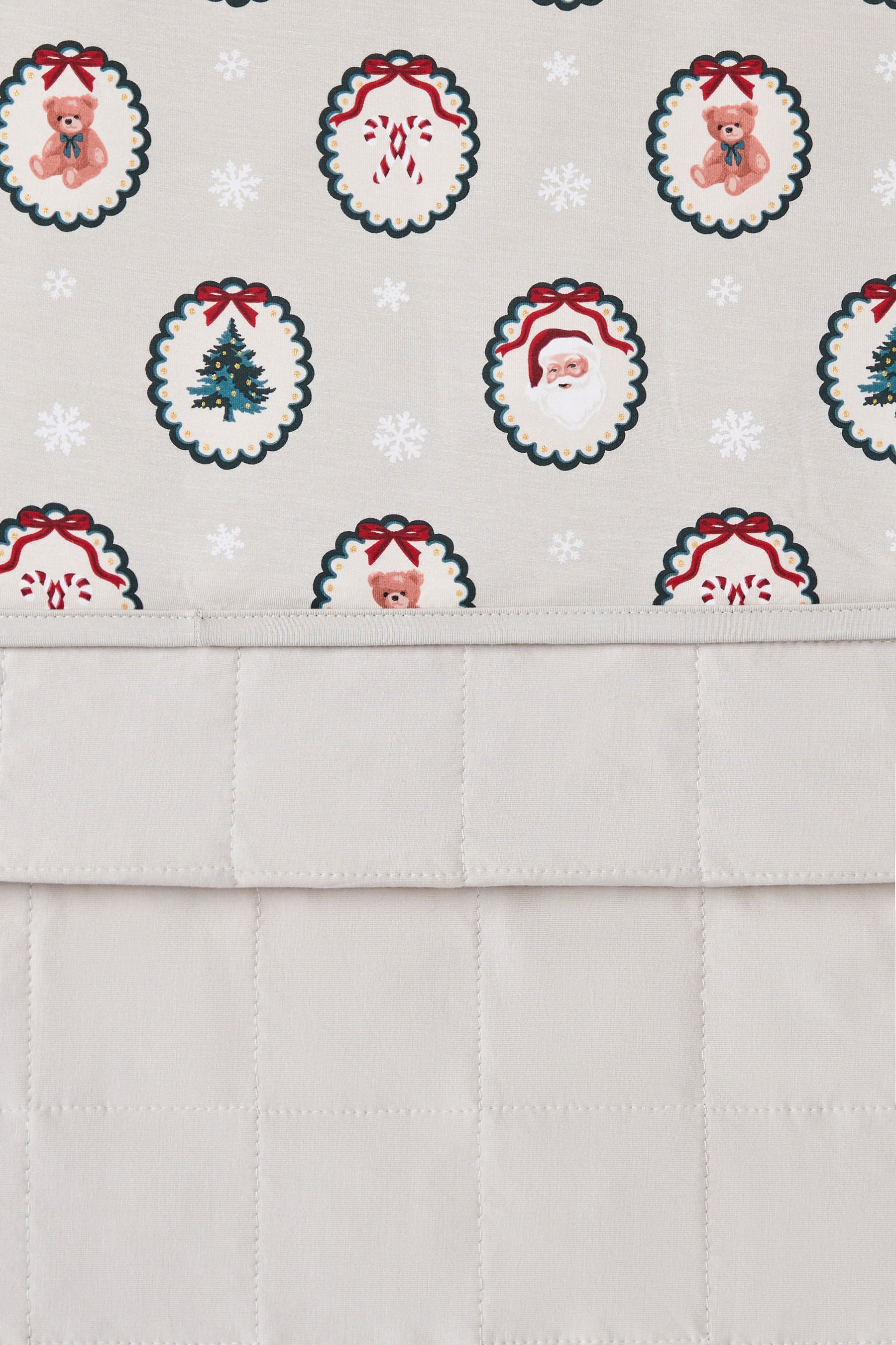 Front and Back of Youth Blanket in Holiday Medallion 2.5 print on a white background