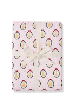 Youth Blanket in Princess Holiday Portraits 2.5 print packed in ribbon on a white background