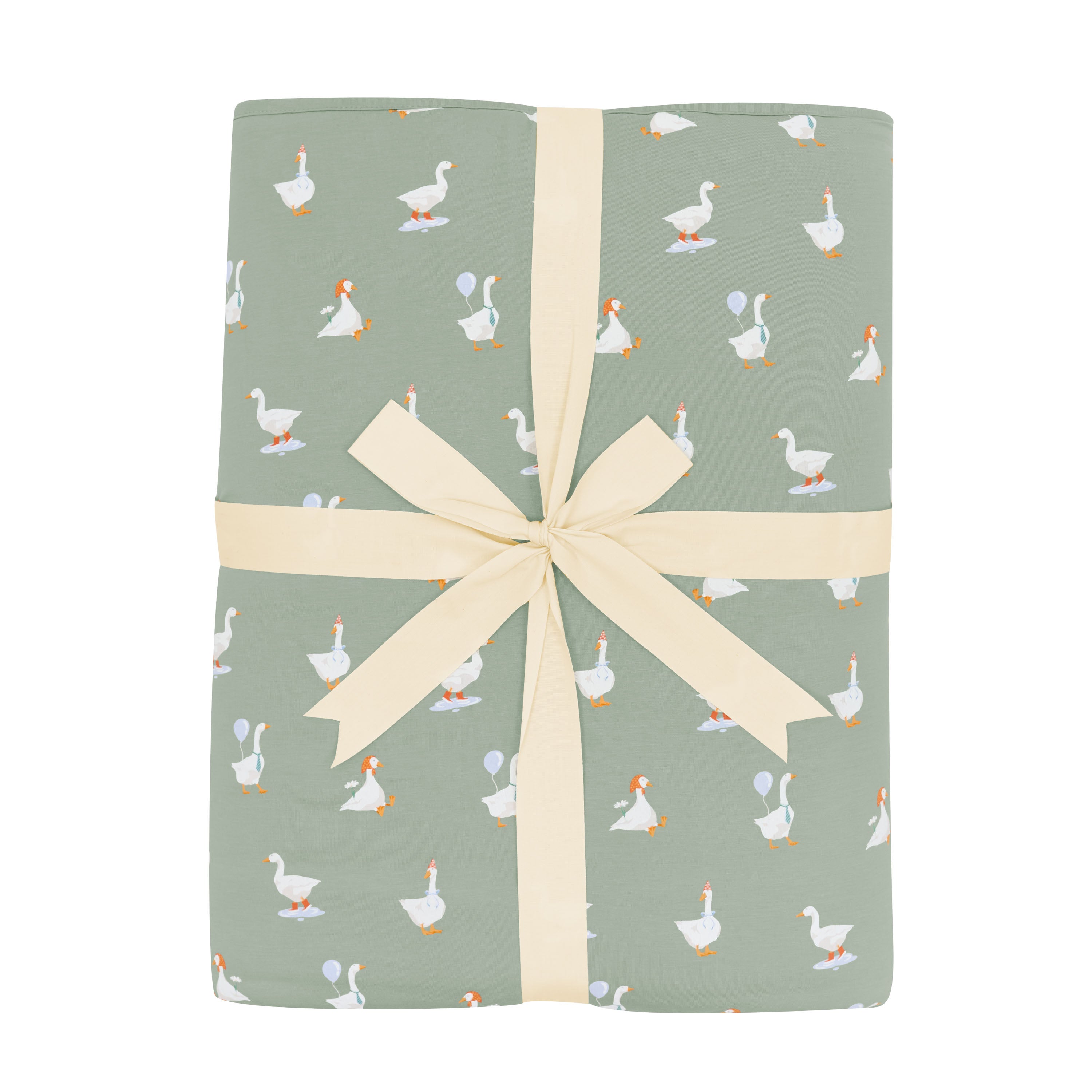 Product photo of the Youth Blanket in Silly Goose 2.5 shown wrapped in its bow packaging