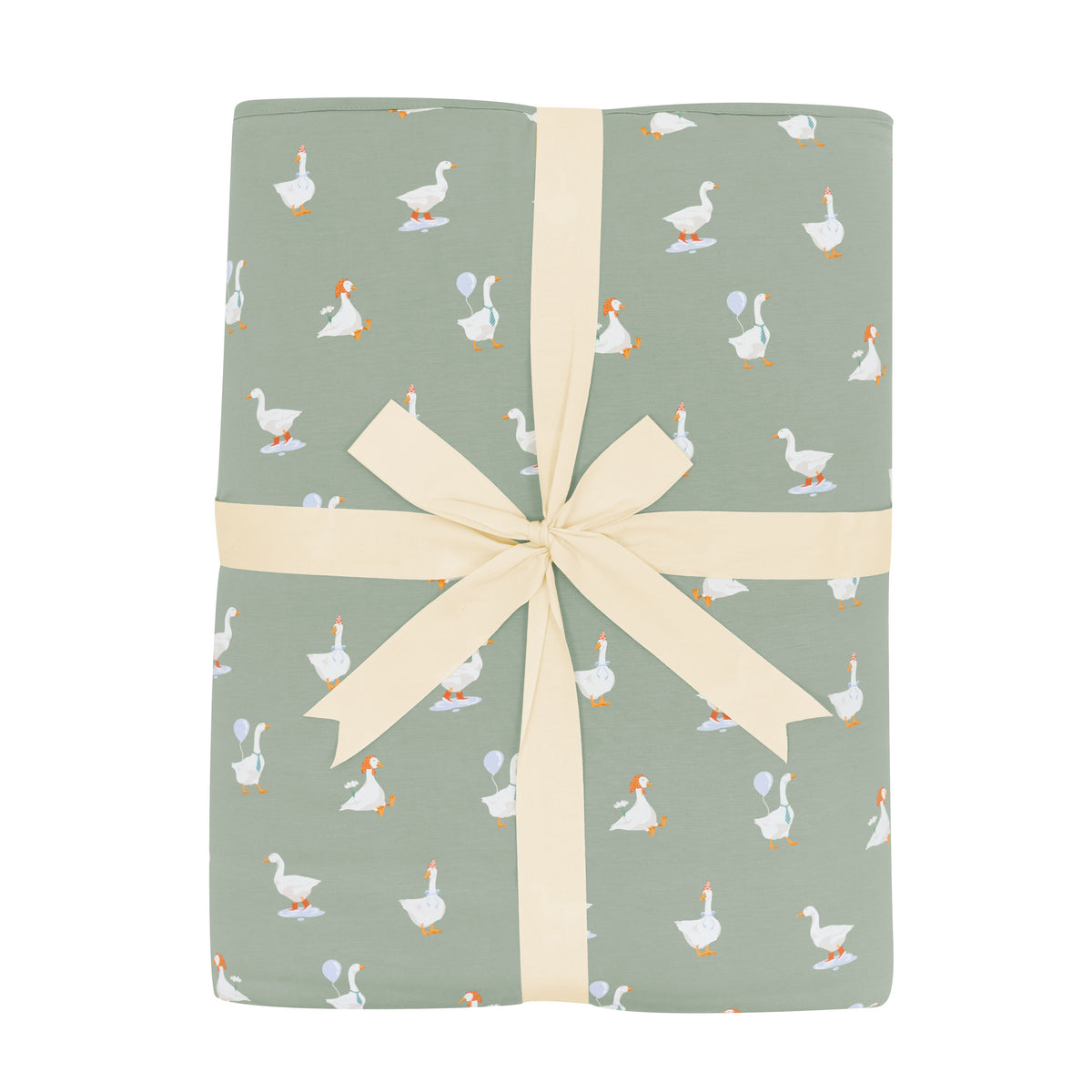 Product photo of the Youth Blanket in Silly Goose 2.5 shown wrapped in its bow packaging