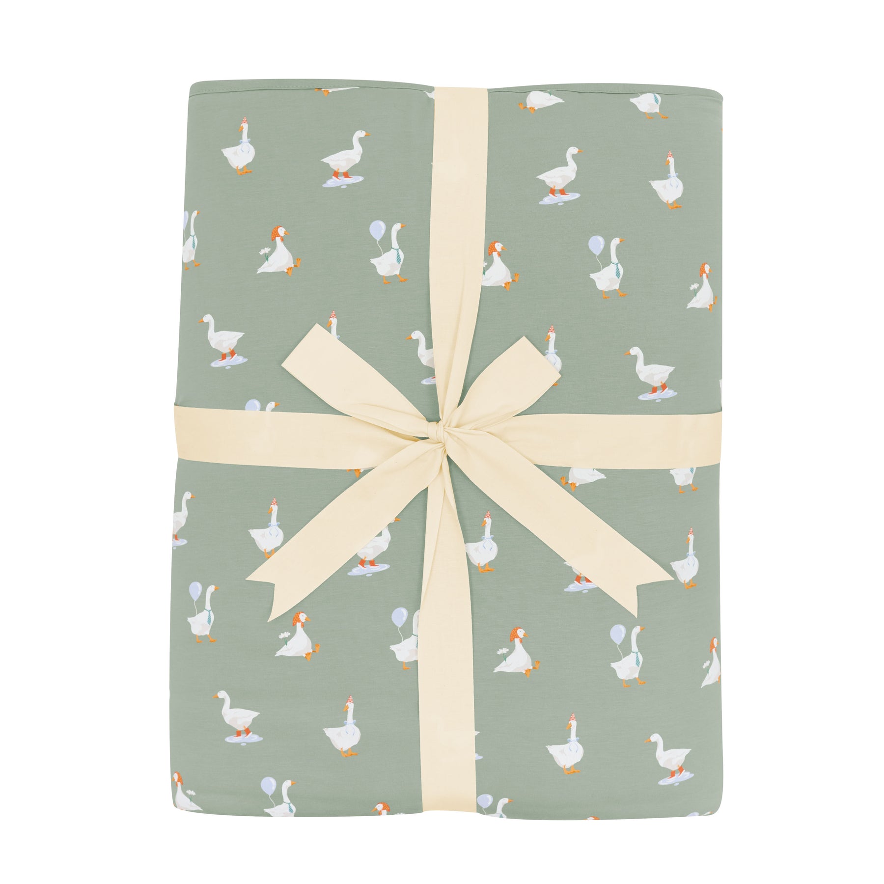 Product photo of the Youth Blanket in Silly Goose 2.5 shown wrapped in its bow packaging