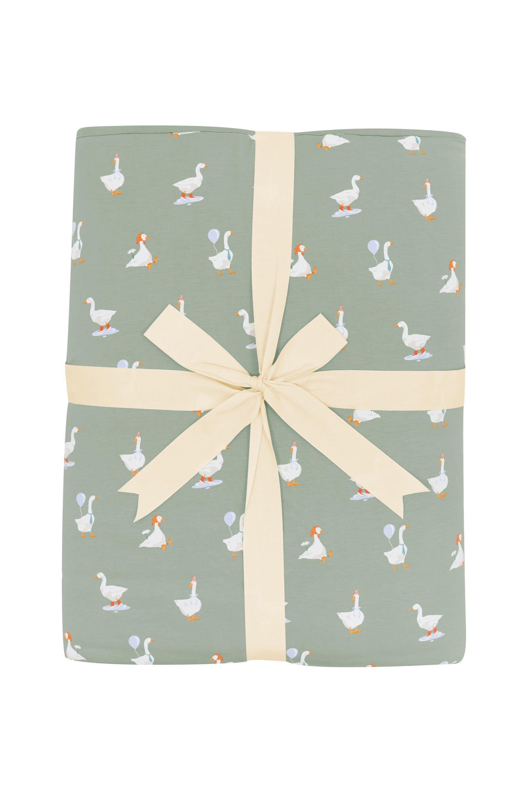 Product photo of the Youth Blanket in Silly Goose 2.5 shown wrapped in its bow packaging