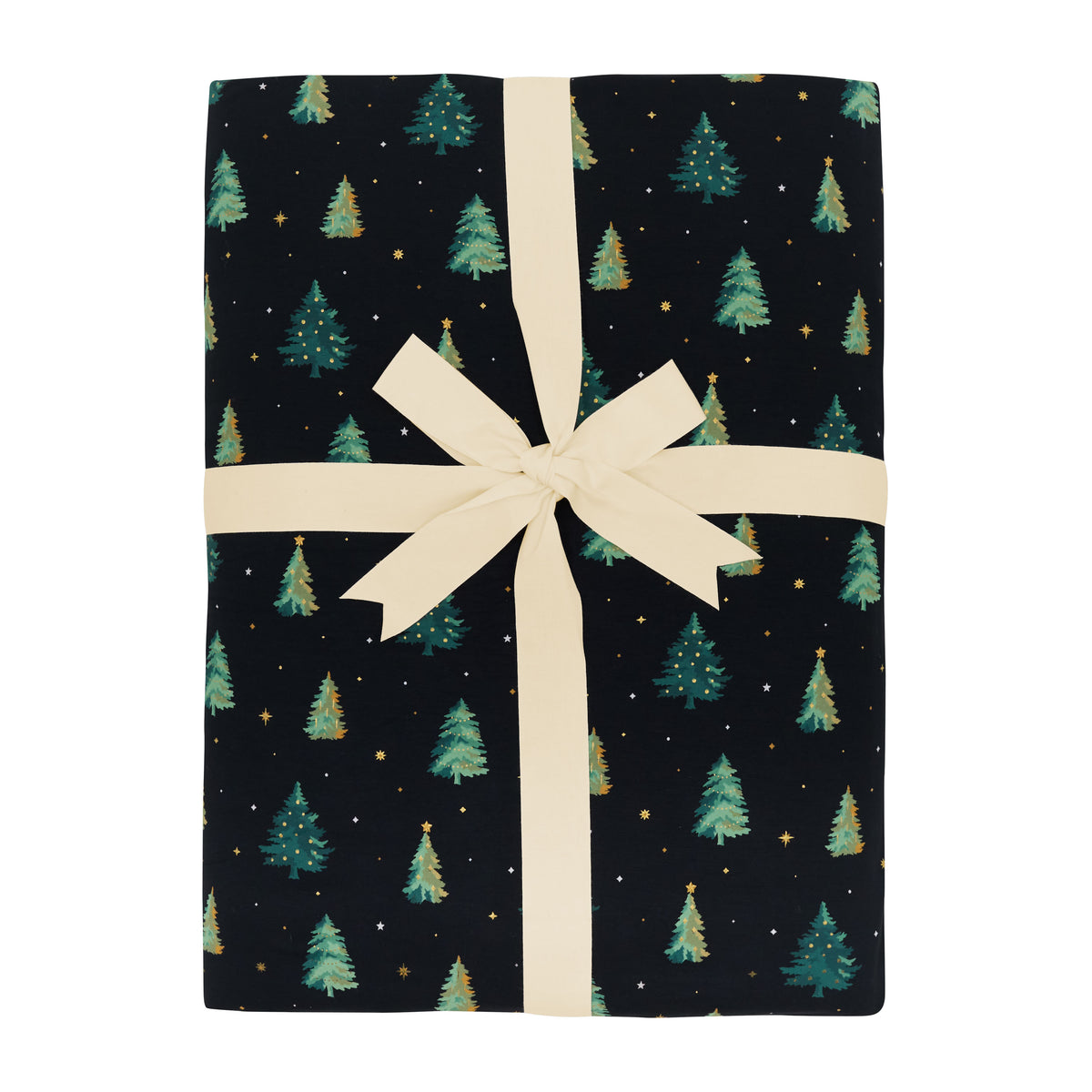 Youth Blanket in Twinkle Tree 2.5 shown wrapped in its linen bow packaging