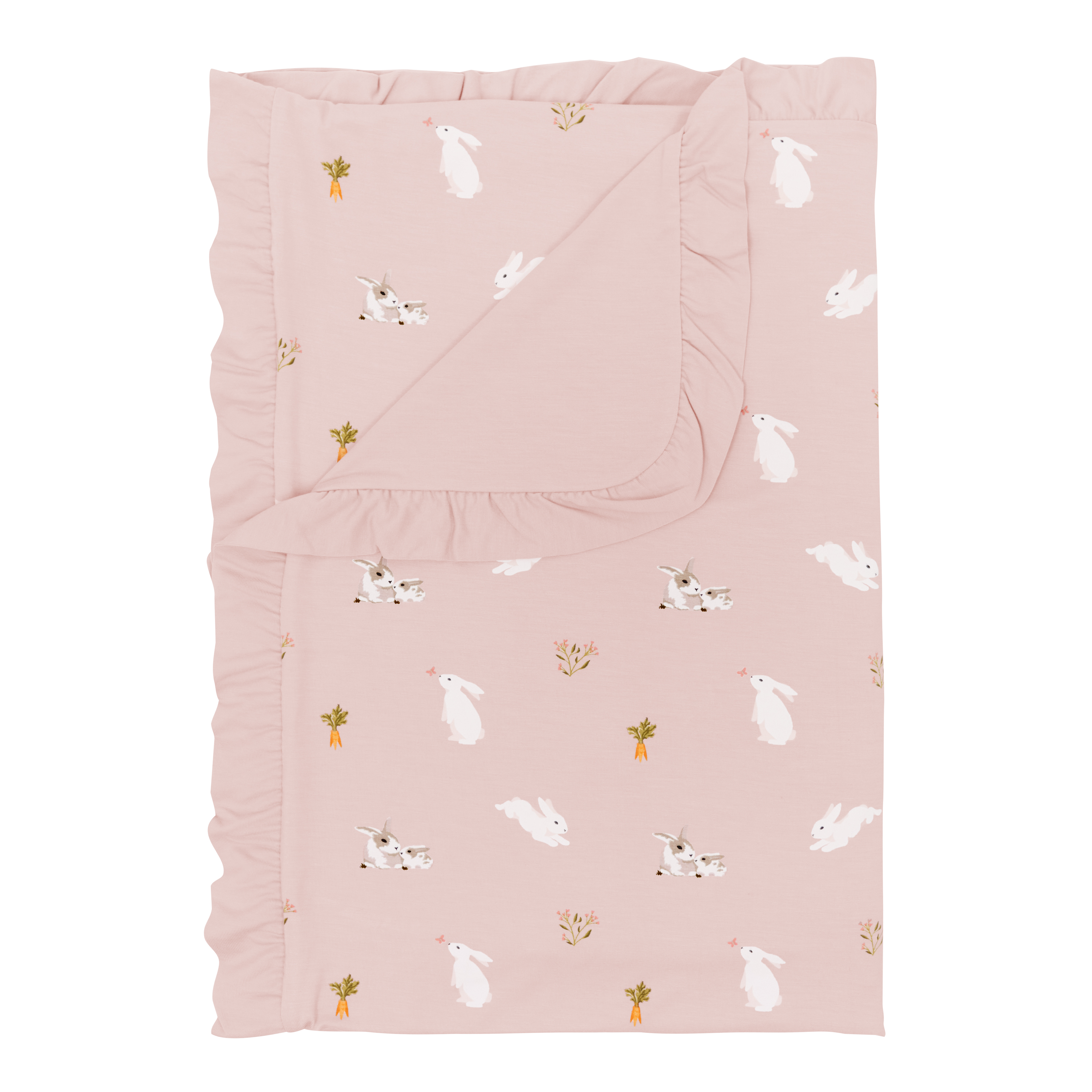 Ruffle Toddler Blanket in Blush Rabbit 0.5