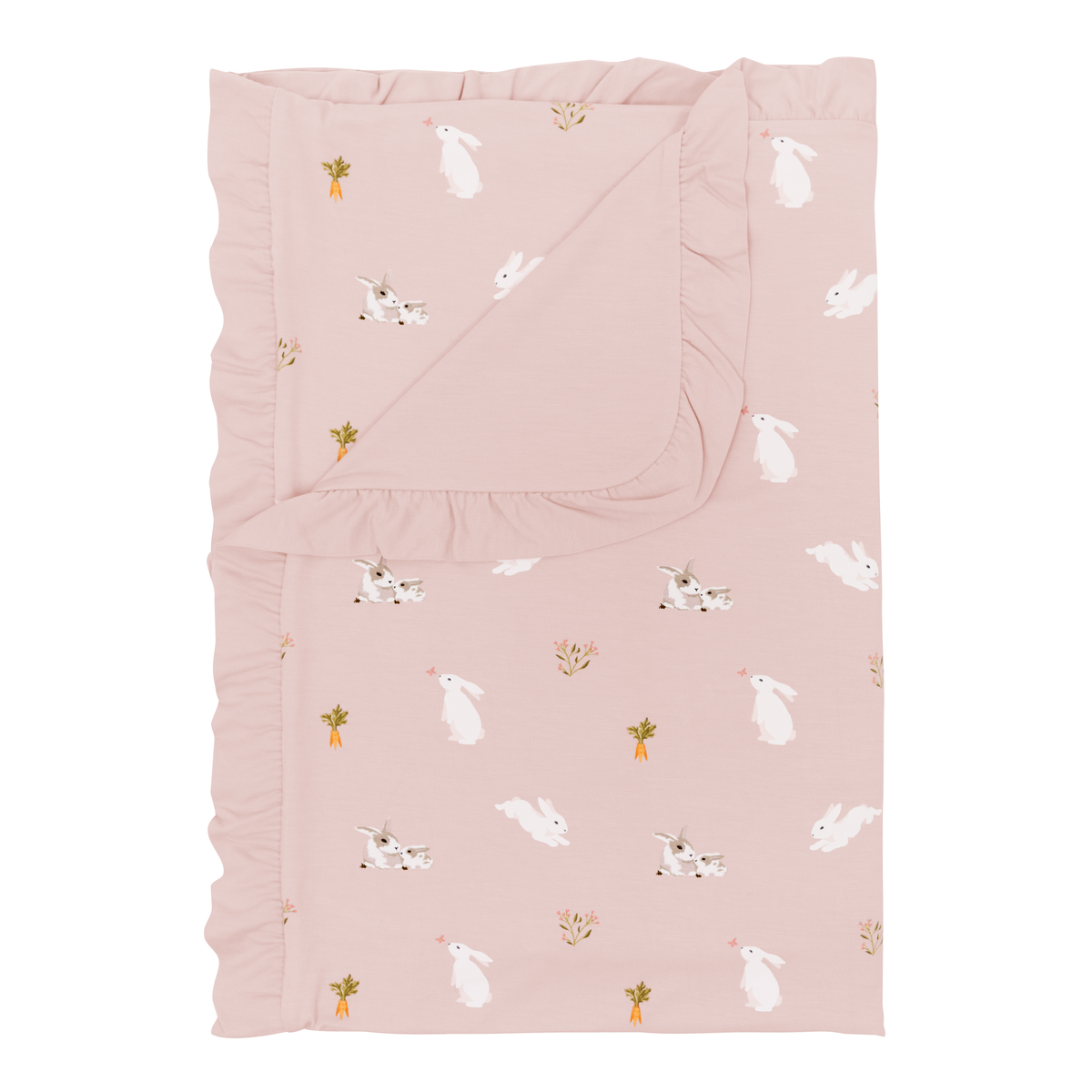 Ruffle Toddler Blanket in Blush Rabbit 0.5