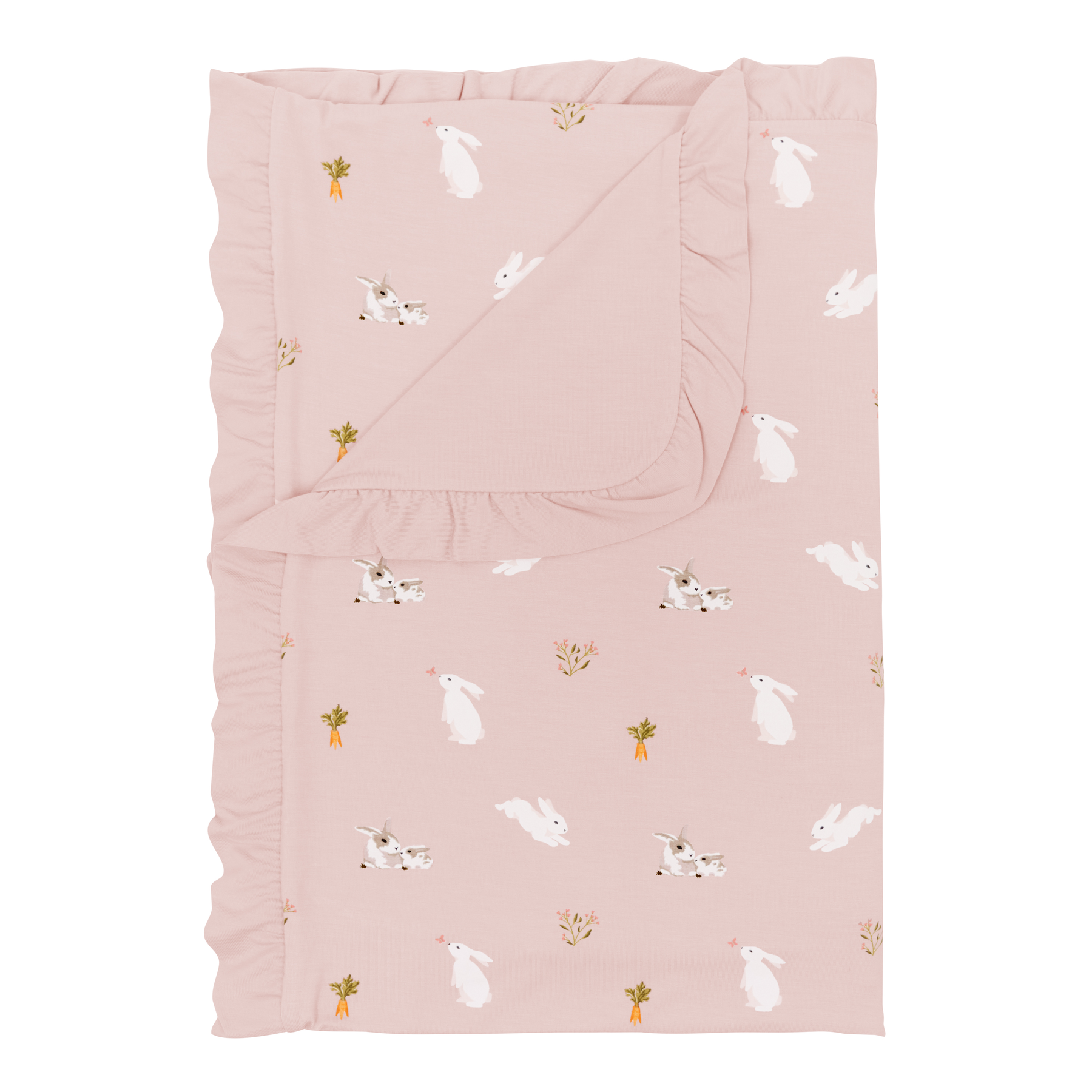 Ruffle Toddler Blanket in Blush Rabbit 0.5