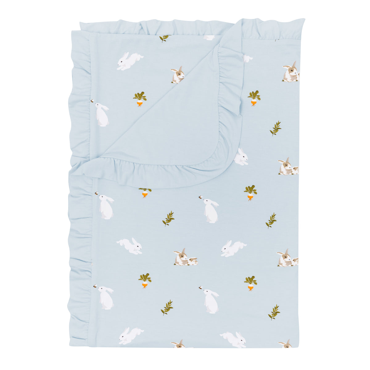 Ruffle Toddler Blanket in Ice Rabbit 0.5