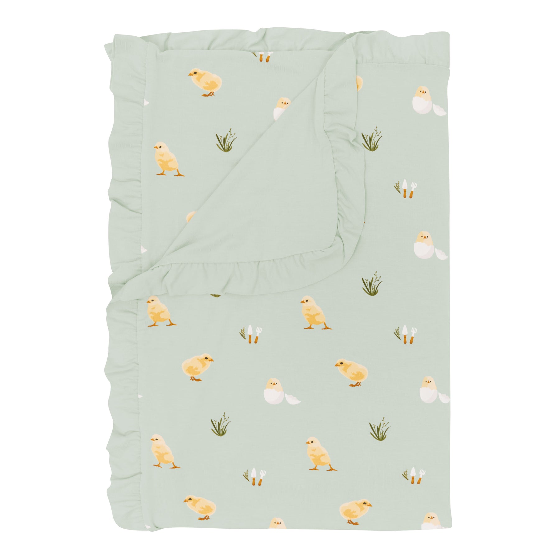 Ruffle Toddler Blanket in Aloe Chick 0.5