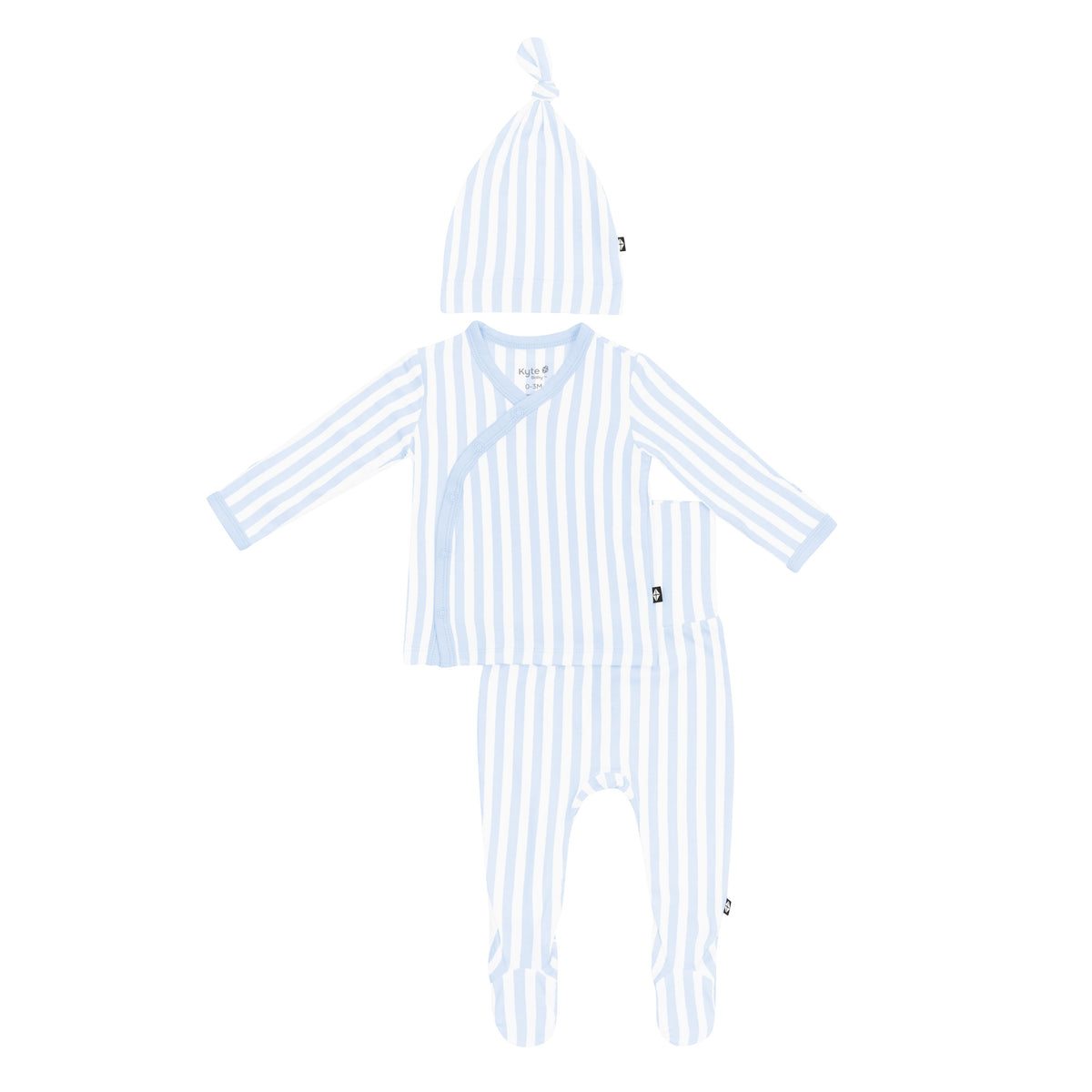 Product photo of Kyte Baby's Take Me Home Set with Cap in Small Mist Stripe